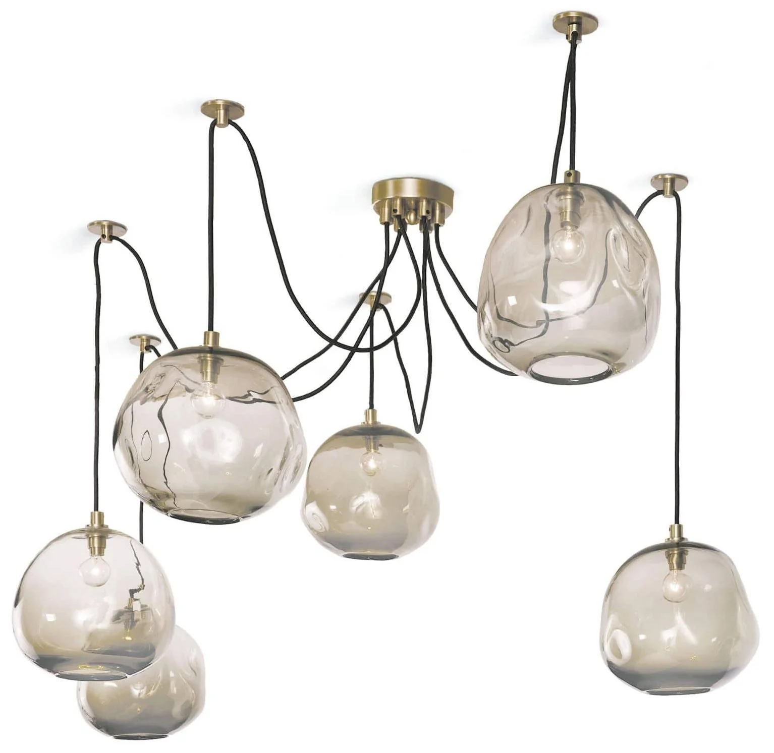 Regina Andrew Molten Spider Lrg w/ Smoke Glass (Natural Brass) 47.25 H - Image 1