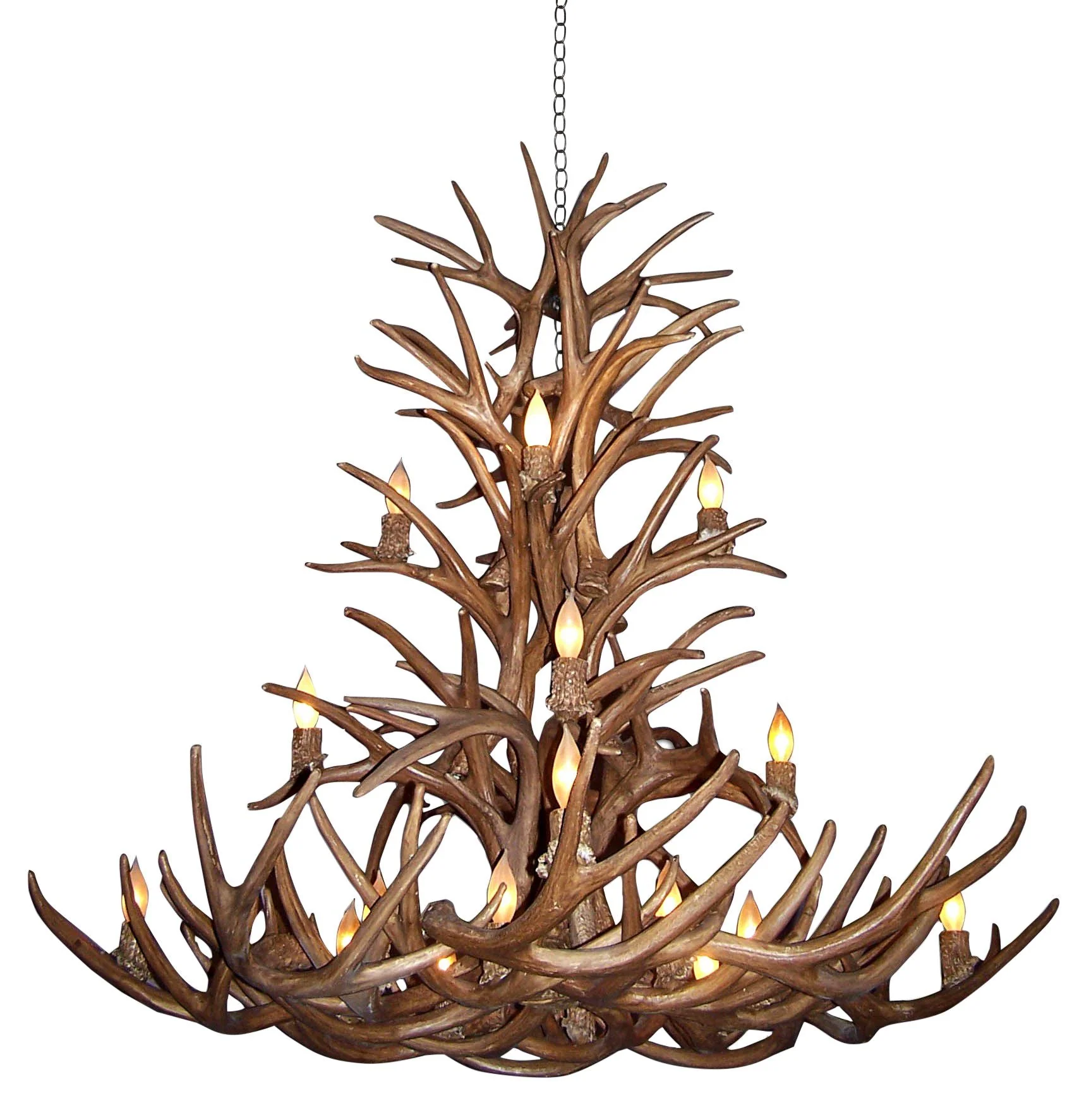 Reproduction Antler 52"W Natural Brown 16-Light Chandelier - Image 2