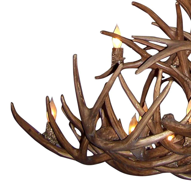 Reproduction Antler 52"W Natural Brown 16-Light Chandelier - Image 3