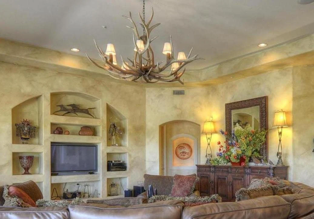 Reproduction Antler 66"W Natural Brown 12-Light Chandelier - Image 3