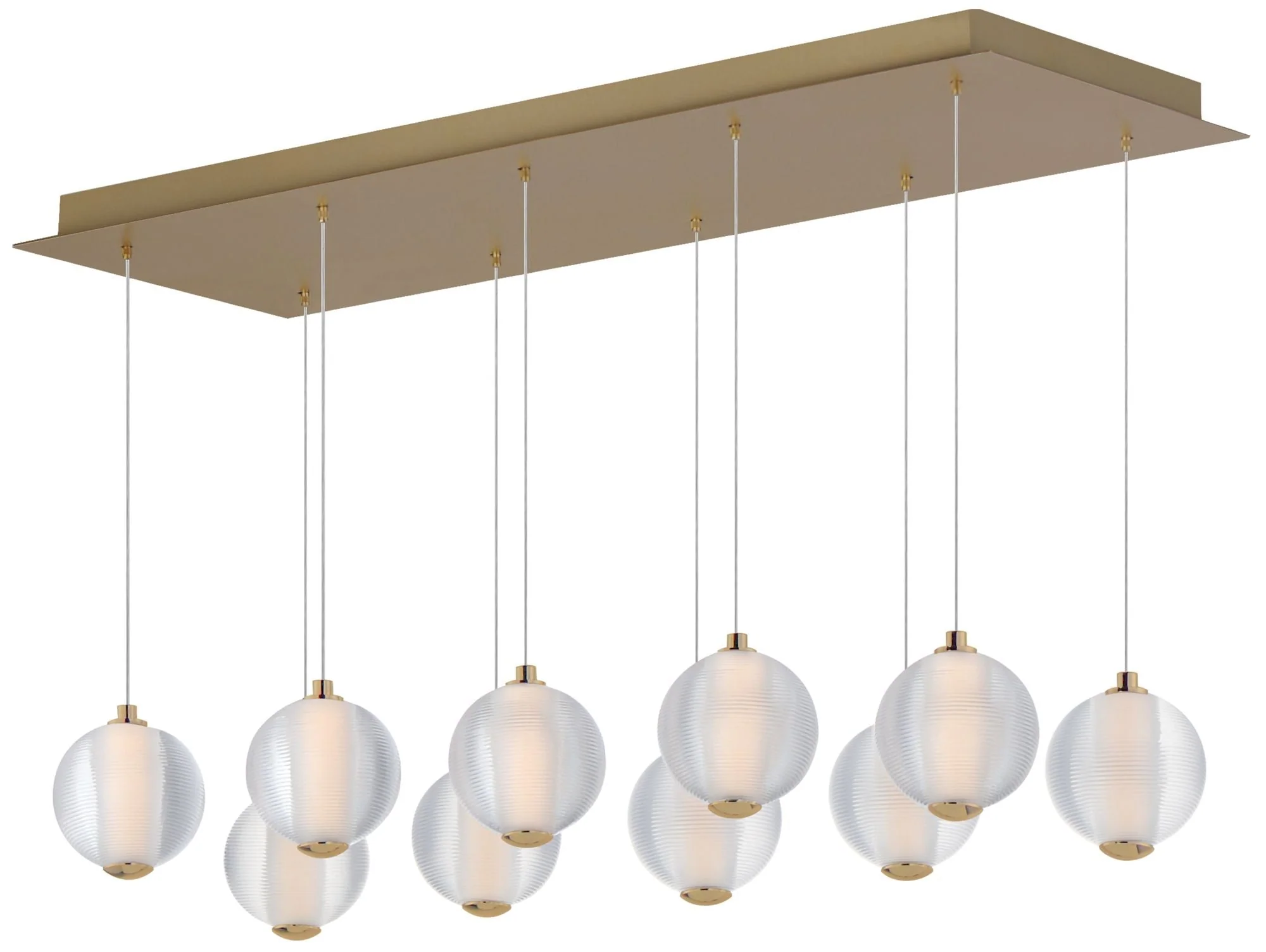 Rhythm 10-Light LED Pendant Gold - Image 1