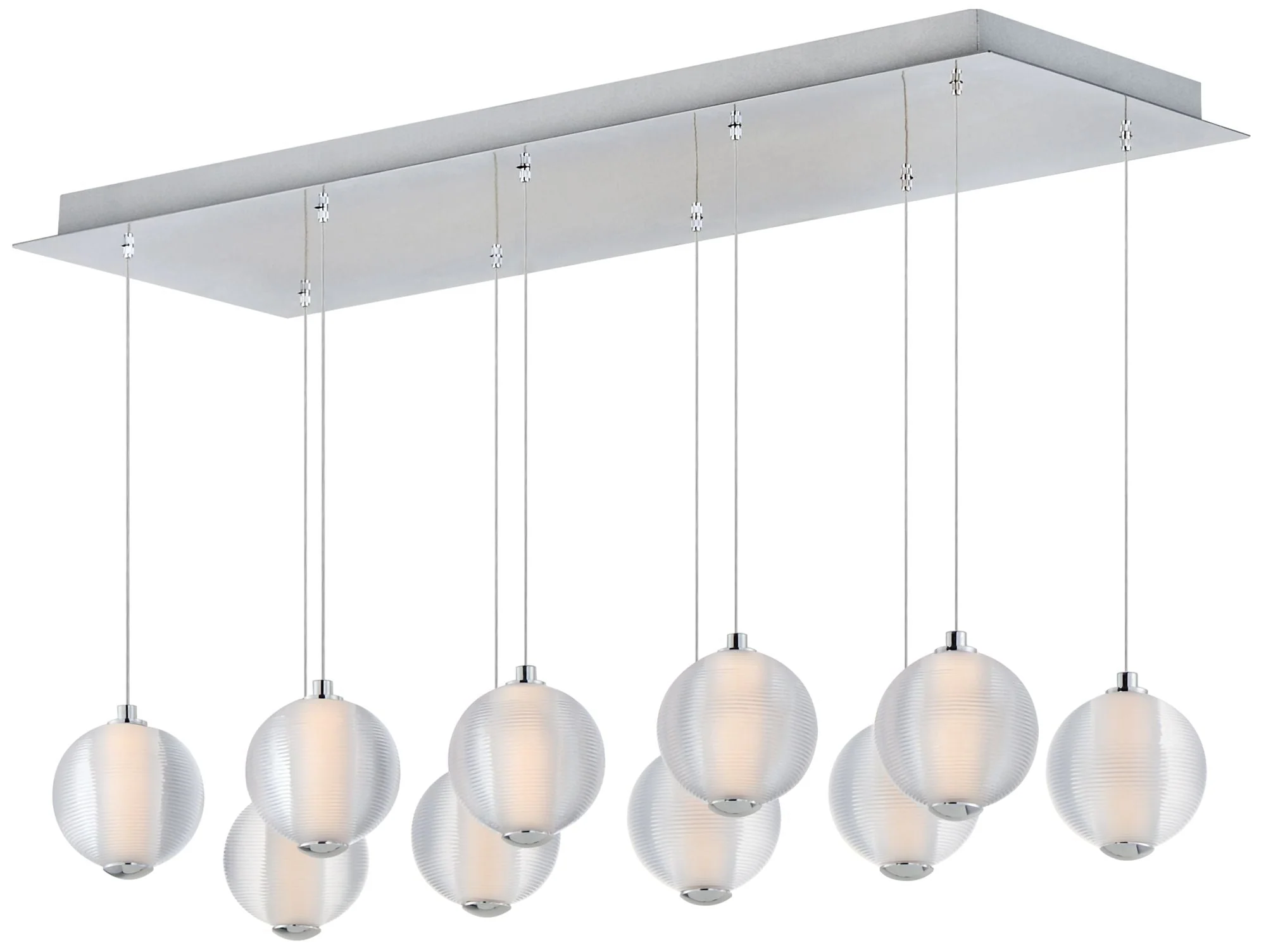 Rhythm 10-Light LED Pendant Polished Chrome - Image 1