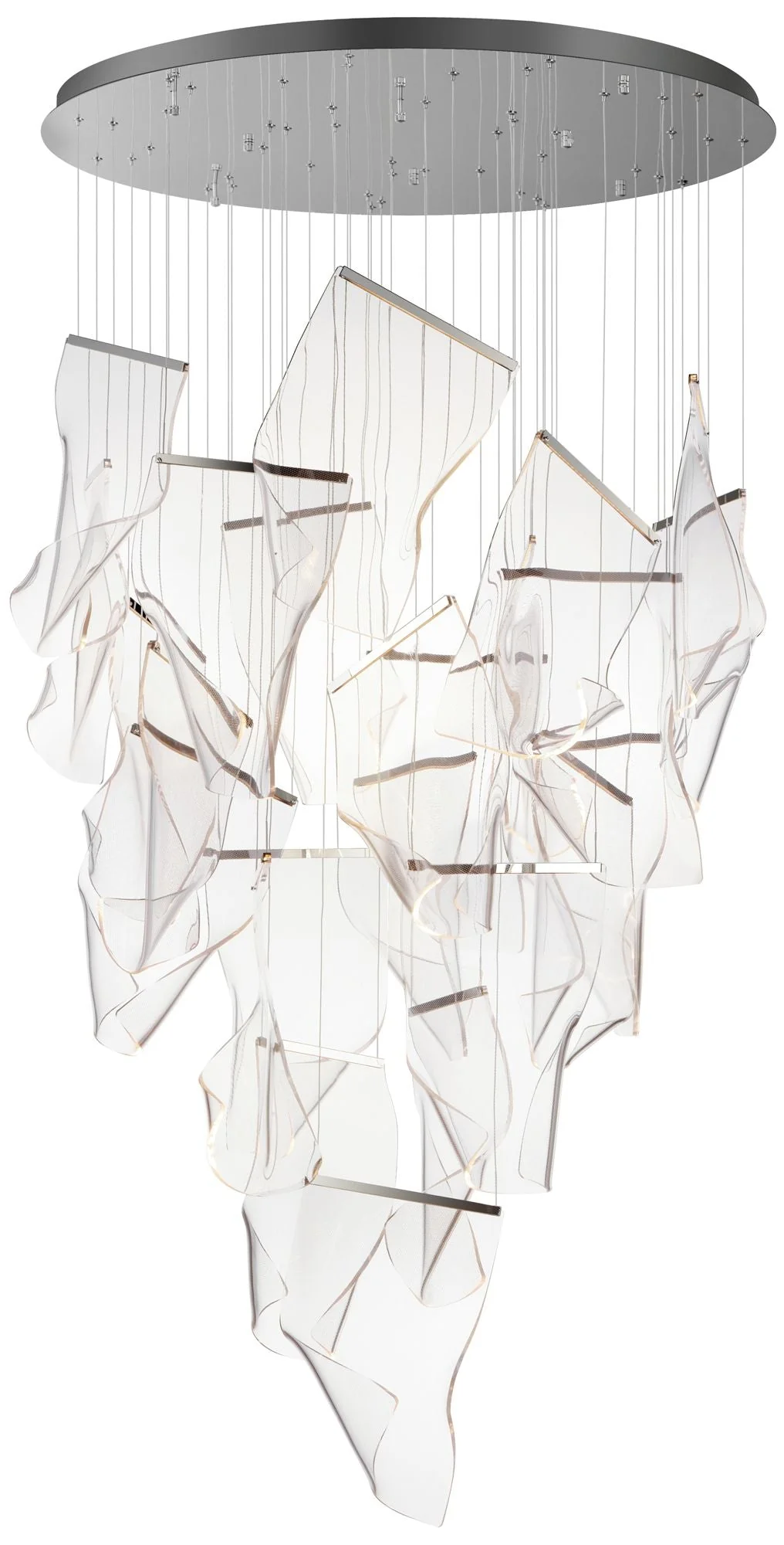 Rinkle 36 1/4"W Polished Chrome Acrylic 24-Light LED Pendant - Image 2