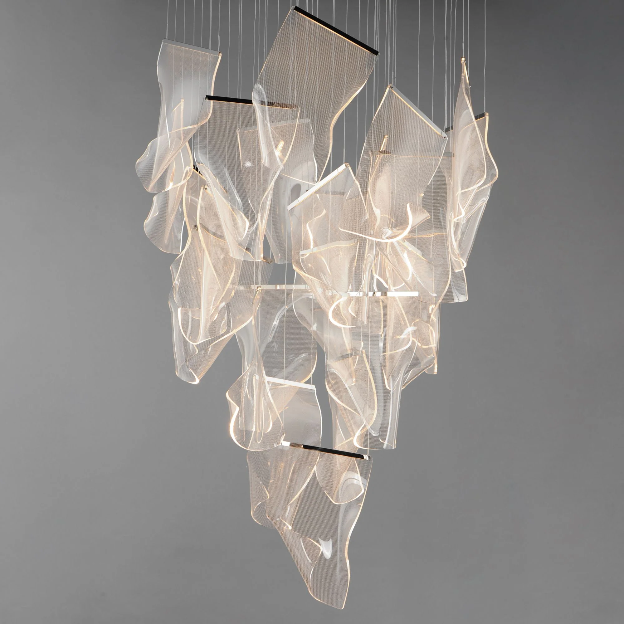 Rinkle 36 1/4"W Polished Chrome Acrylic 24-Light LED Pendant - Image 1