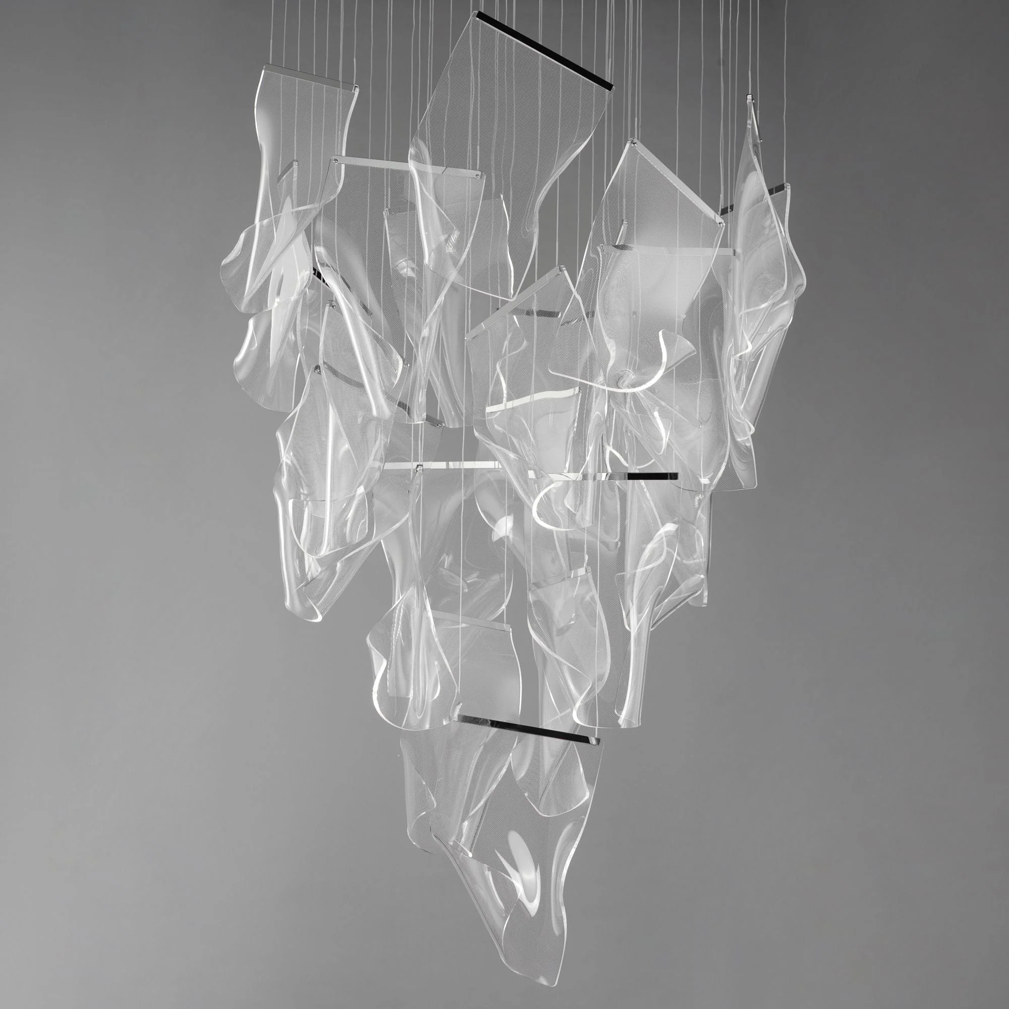 Rinkle 36 1/4"W Polished Chrome Acrylic 24-Light LED Pendant - Image 3
