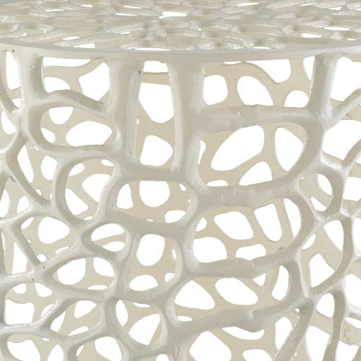 Surya Risa Modern White Metal Round Accent Side Table RIS-001 - Image 3