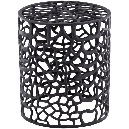Surya Risa Modern Black Metal Round Accent Side Table RIS-005 - Image 3