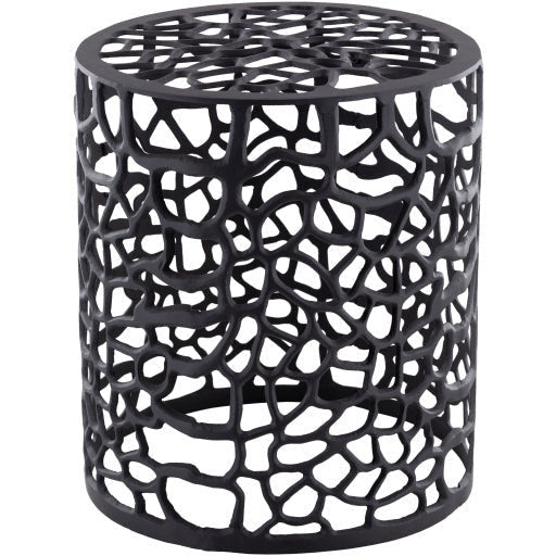 Surya Risa Modern Black Metal Round Accent Side Table RIS-005 - Image 2