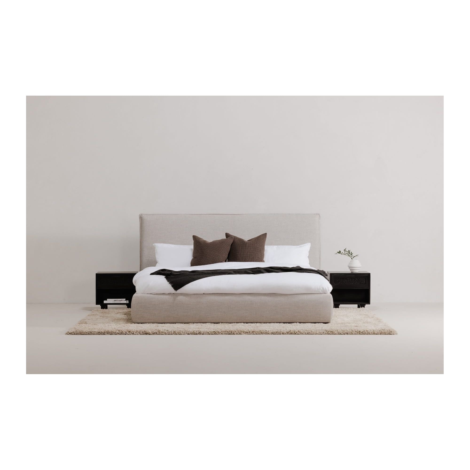 Moe's Home Collection Luzon Light Grey Upholstered King Size Bed - Image 1