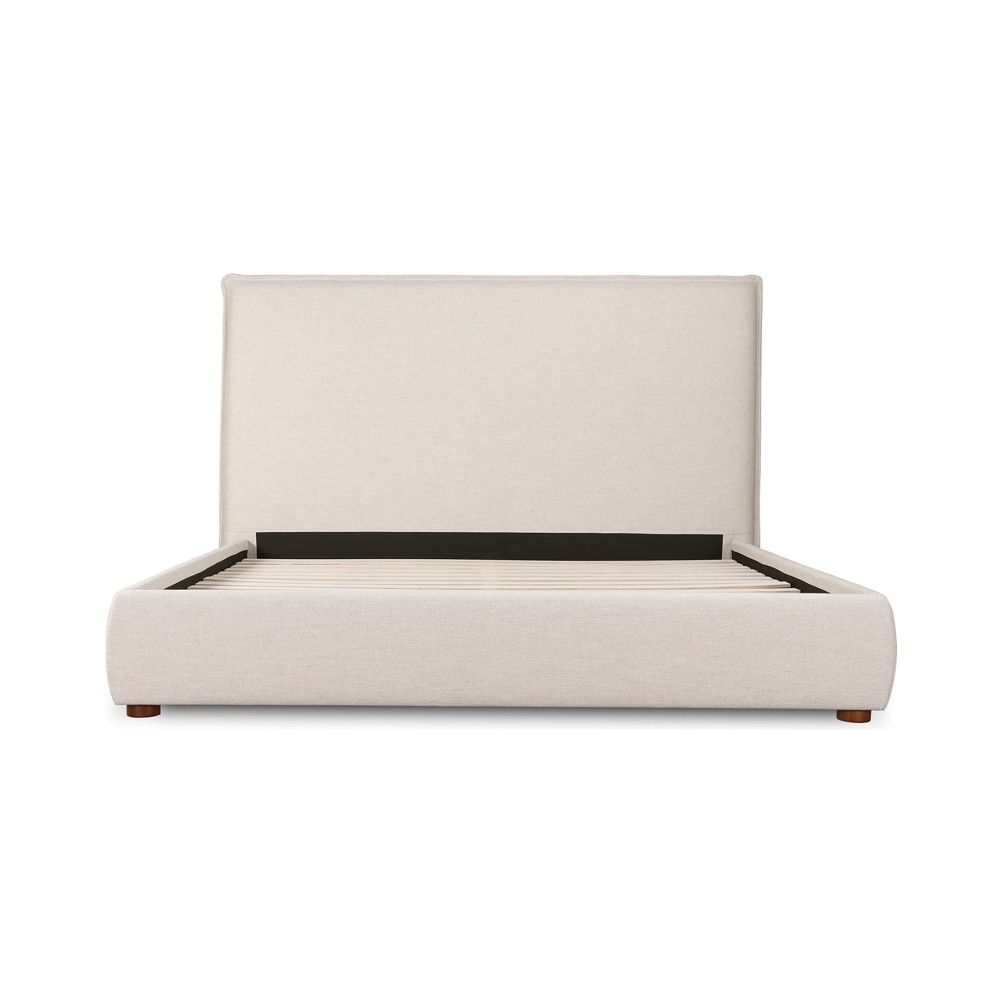 Moe's Home Collection Luzon Wheat Upholstered Queen Size Bed With Tall Headboard - Image 3