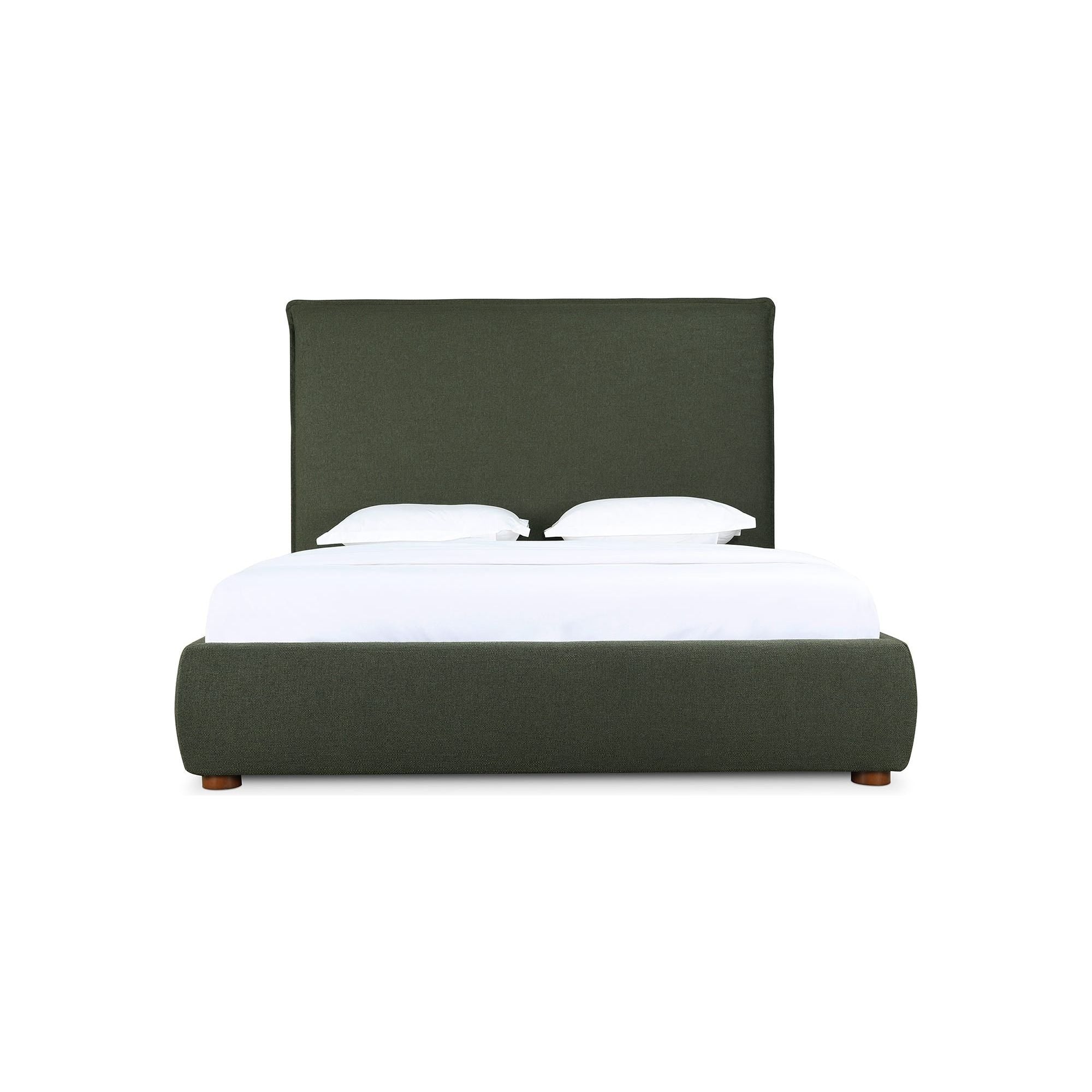 Moe's Home Collection Luzon Green Upholstered King Size Bed With Tall Headboard - Image 2
