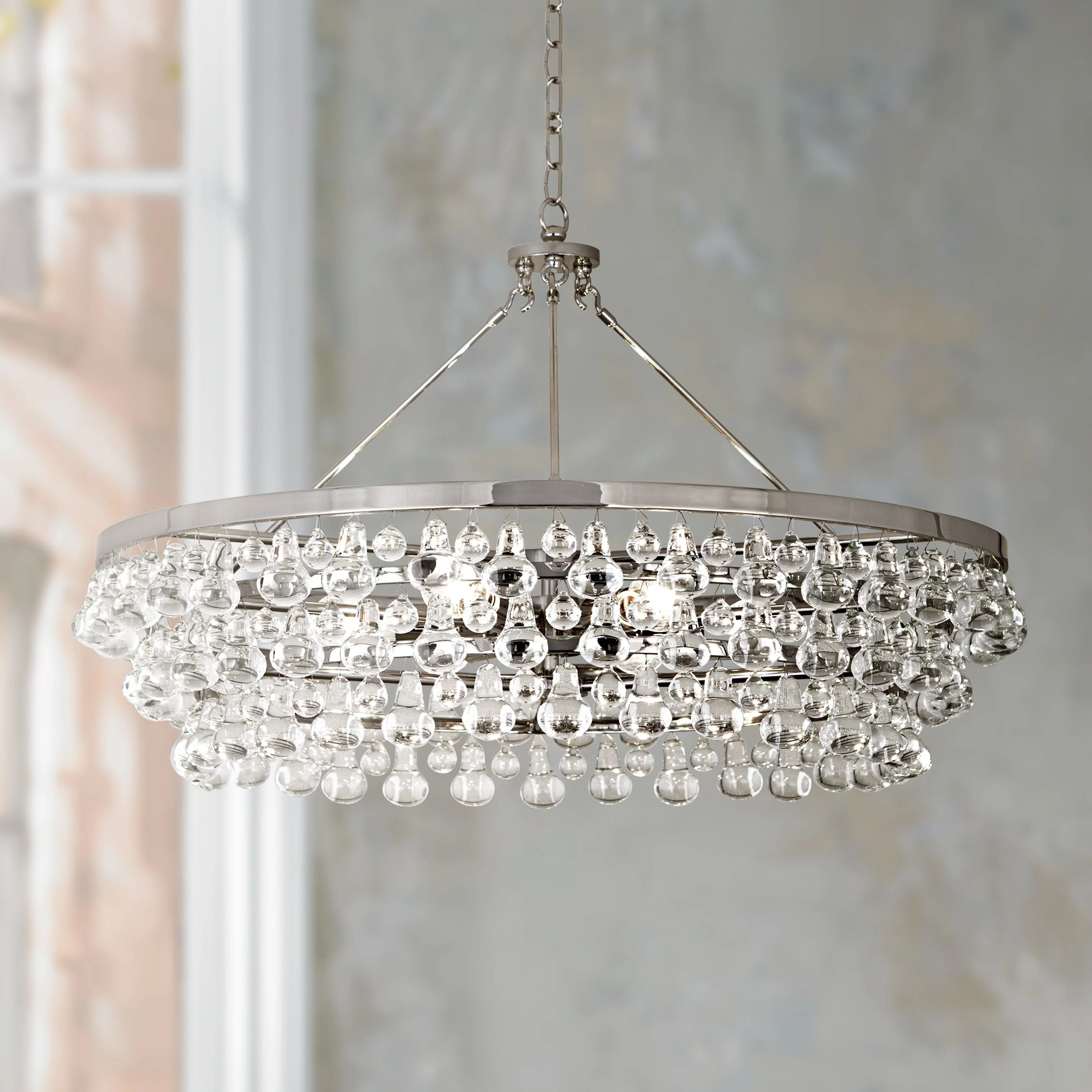 Robert Abbey 35"W Bling 6-Light Large Crystal Chandelier - Image 1