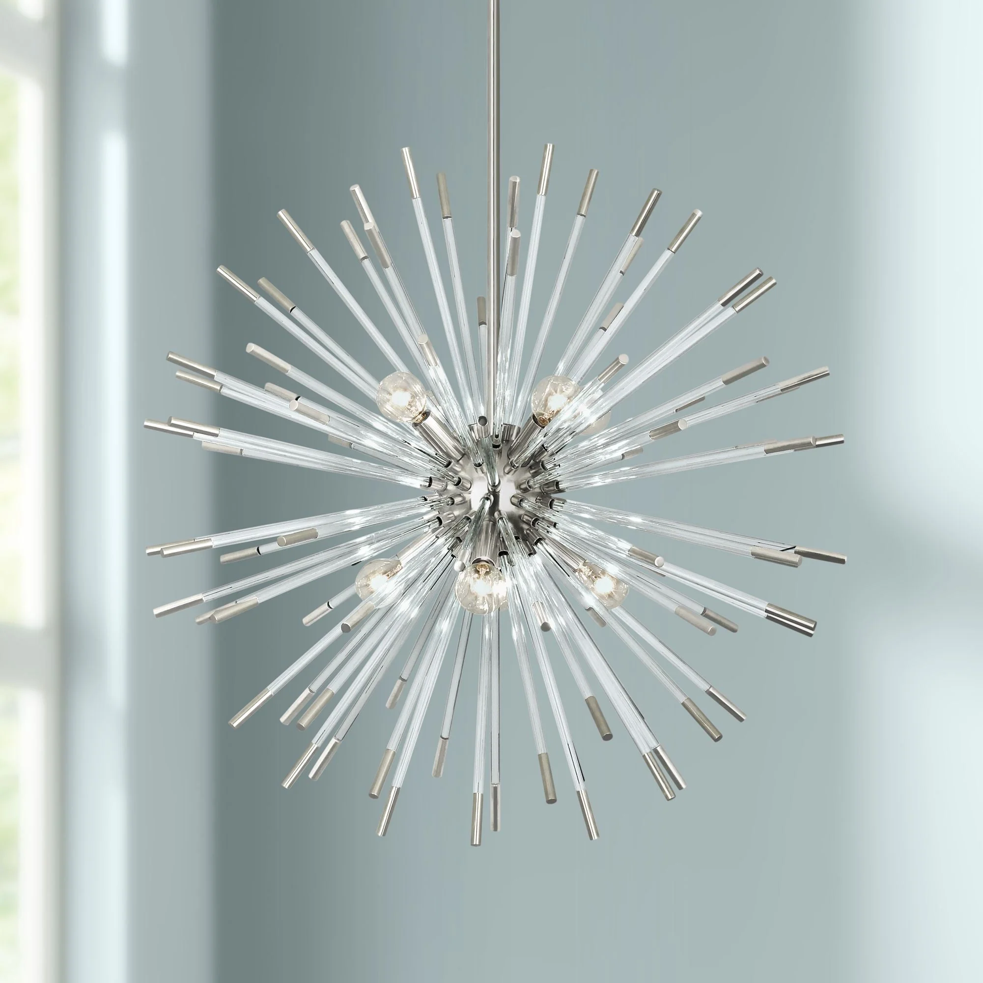 Robert Abbey Andromeda 28"W Polished Nickel Pendant Light - Image 1