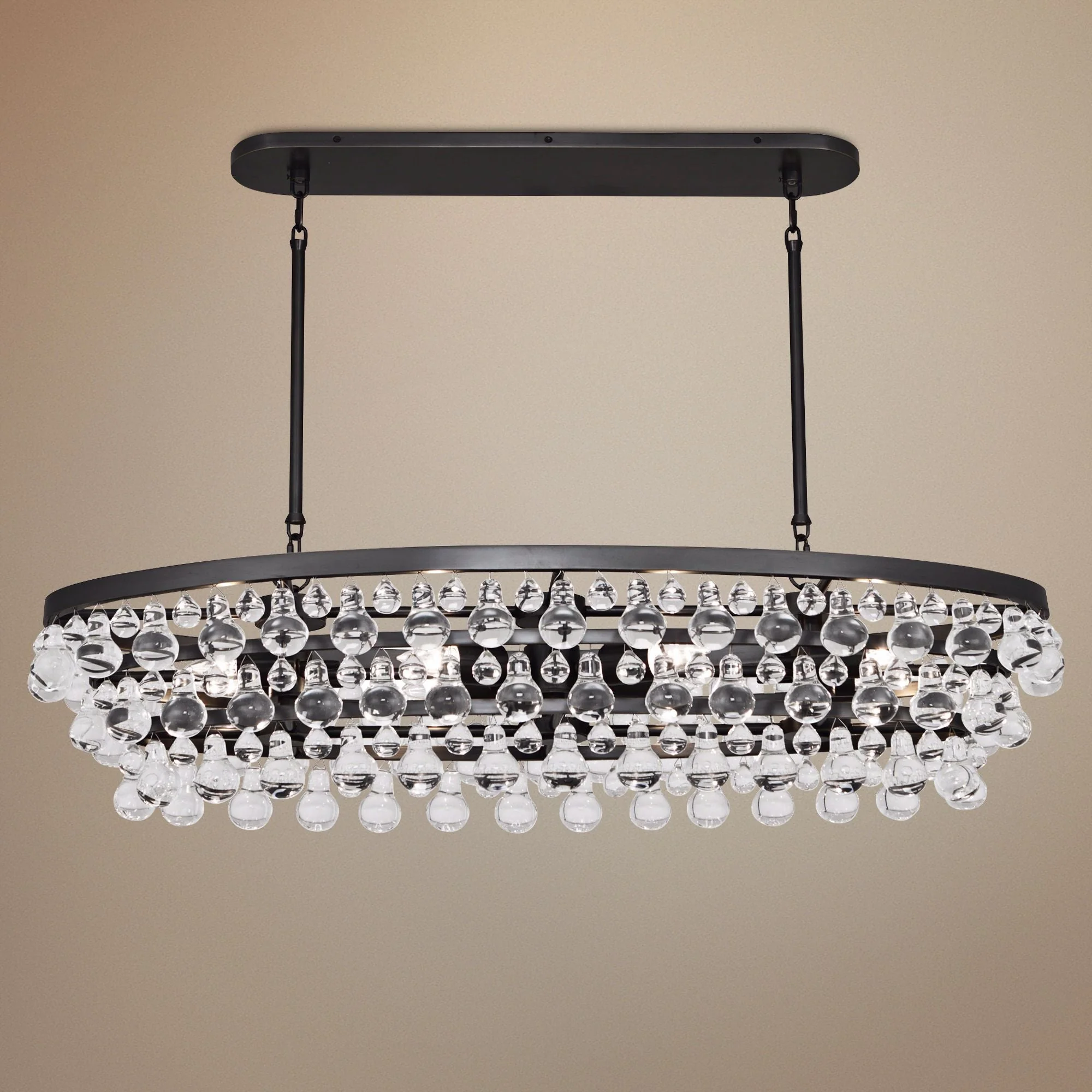 Robert Abbey Bling 42 3/4" Wide Bronze Oval Chandelier - Image 1