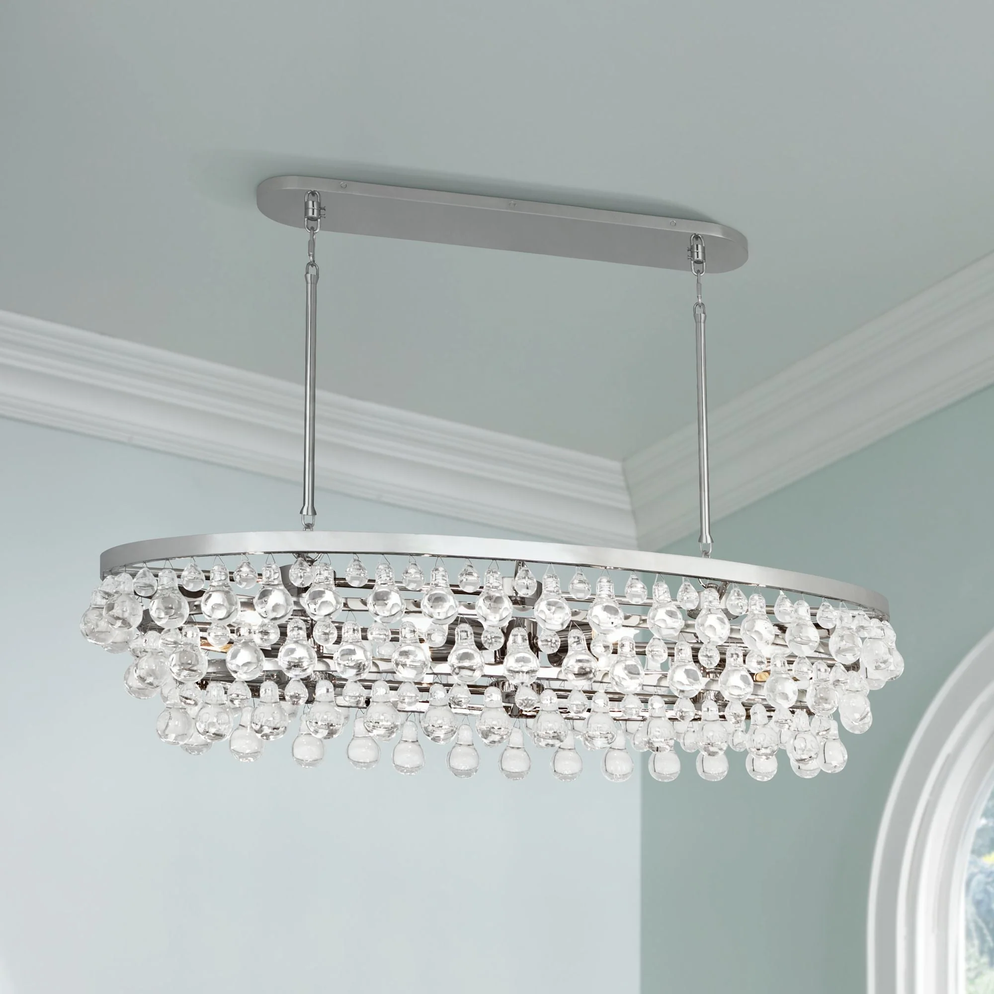 Robert Abbey Bling 42 3/4" Wide Nickel Oval Chandelier - Image 1