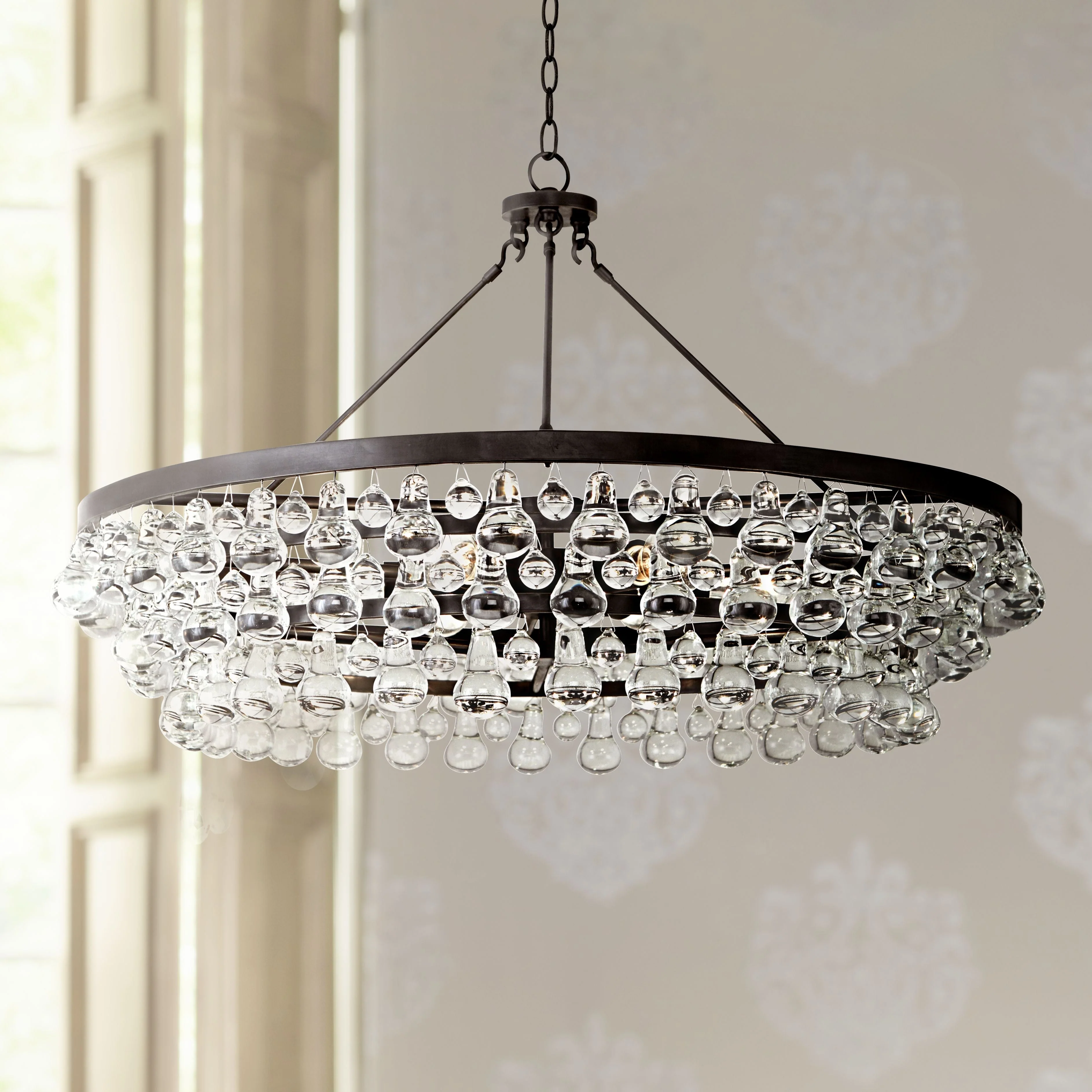 Robert Abbey Bling Collection 35"W Deep Bronze Chandelier - Image 1