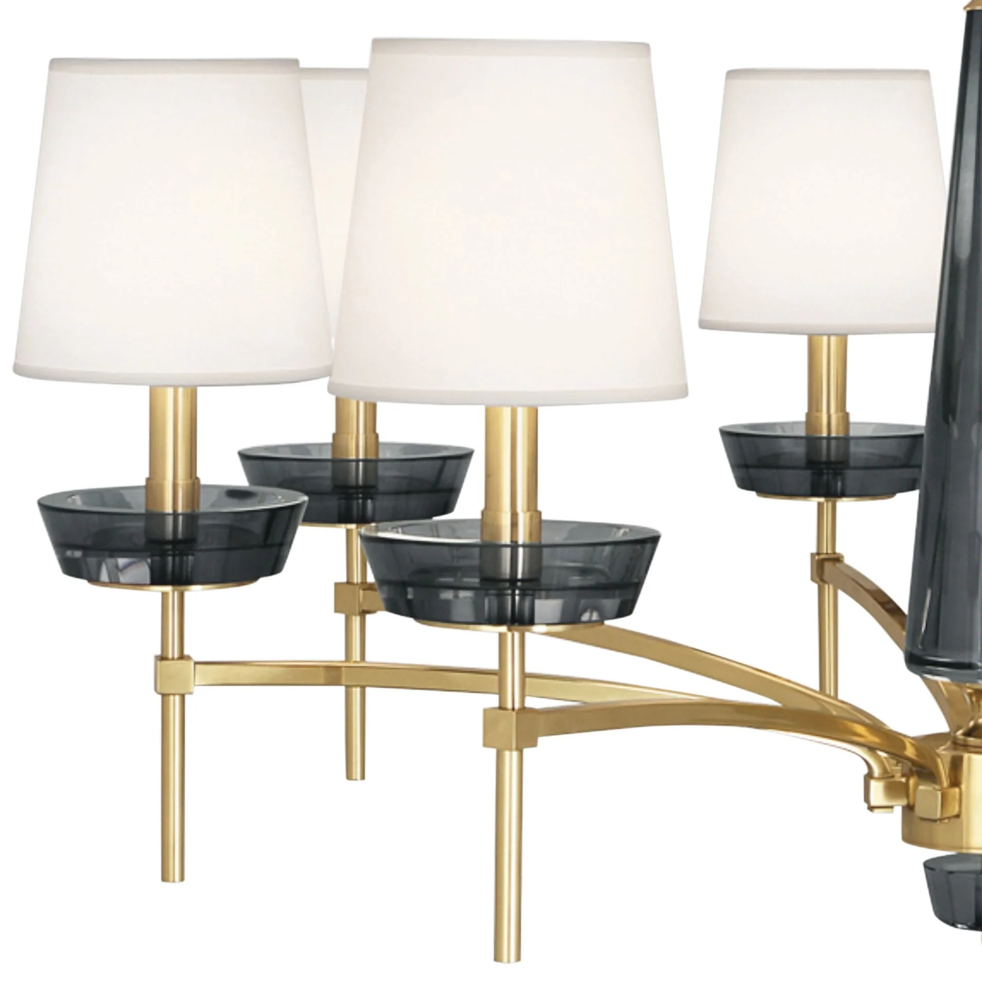 Robert Abbey Cristallo 41" Wide Brass and Smoke Crystal Chandelier - Image 3