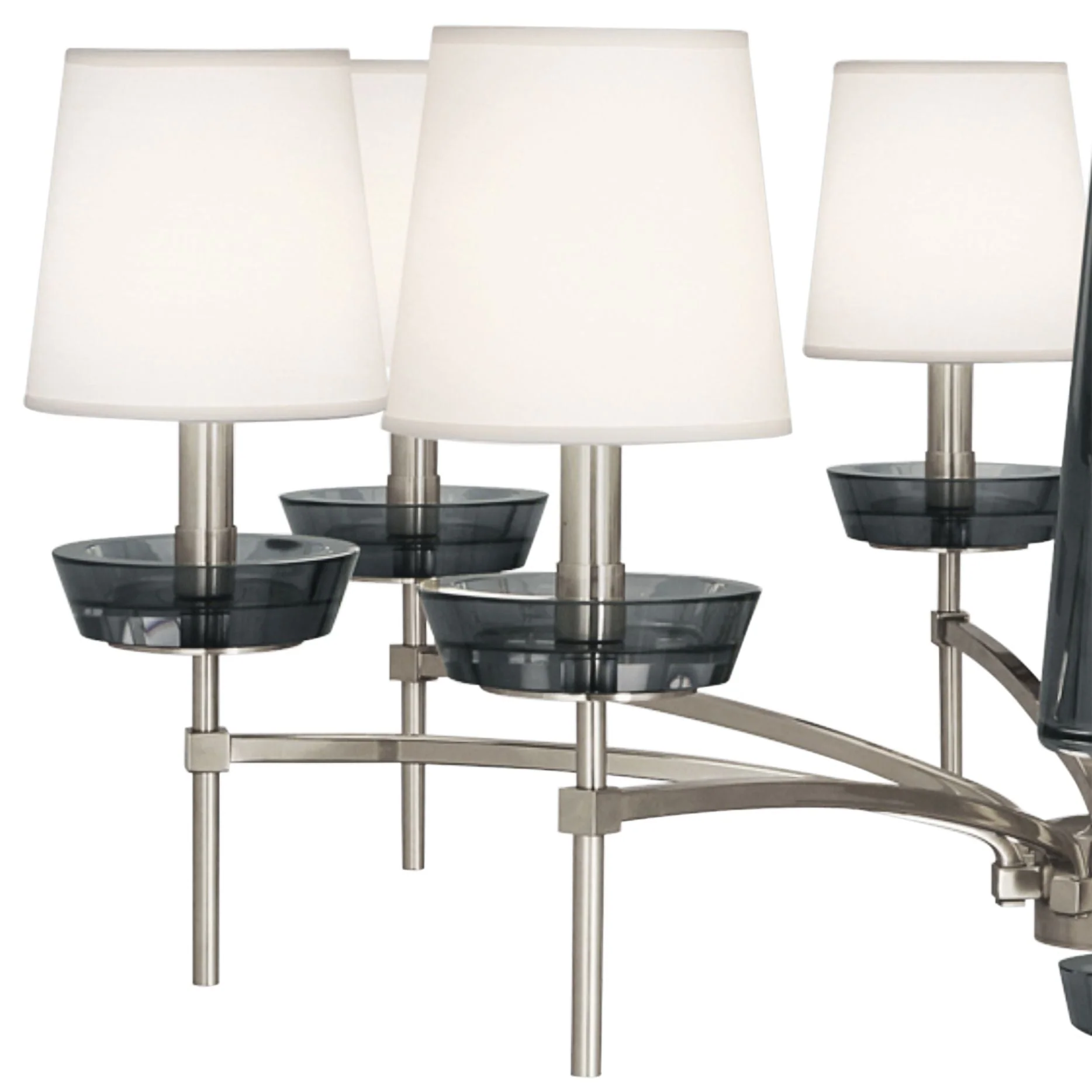 Robert Abbey Cristallo 41" Wide Nickel and Smoke Crystal Chandelier - Image 3