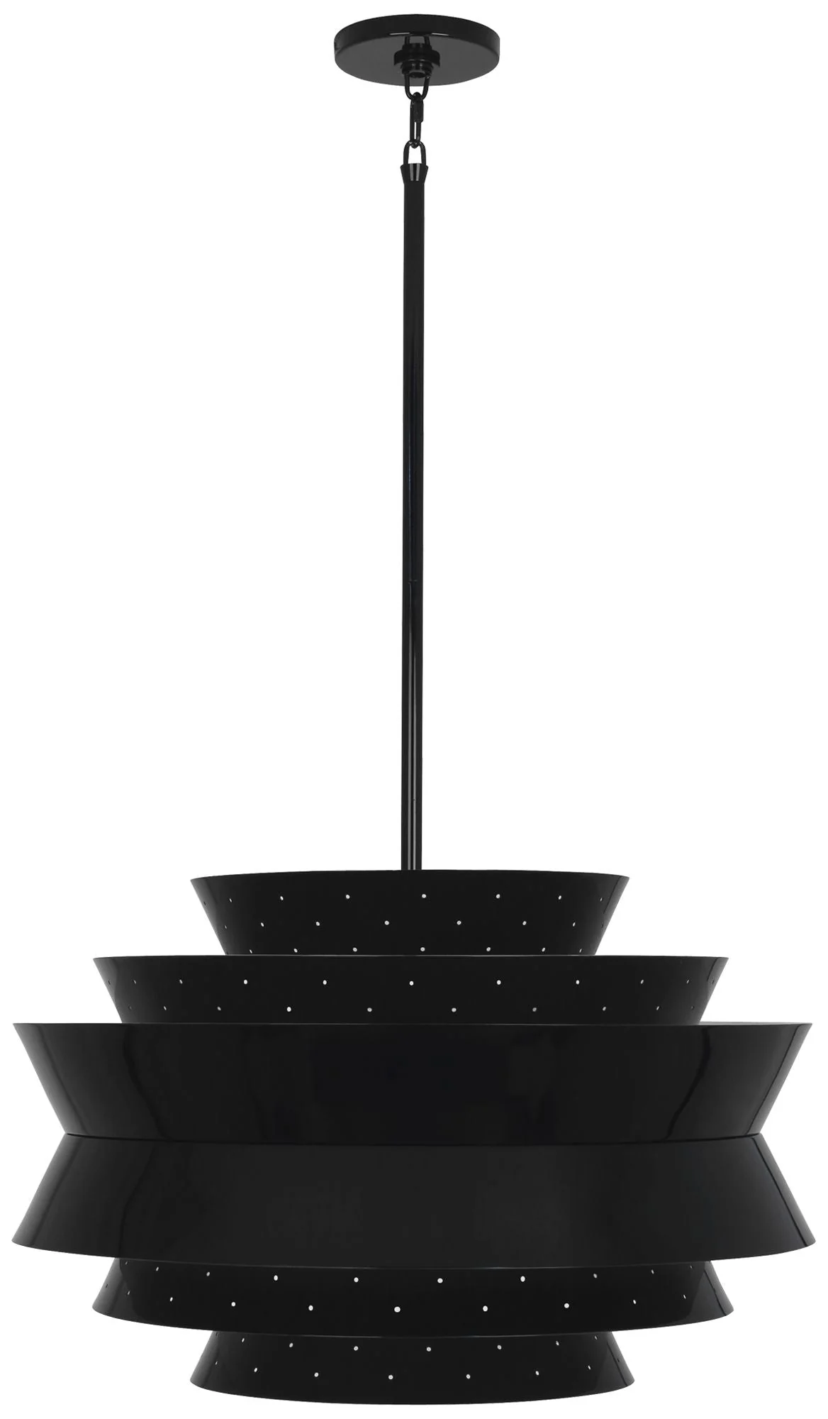 Robert Abbey Pierce 23" Perforated Metal Piano Black Modern Pendant - Image 1