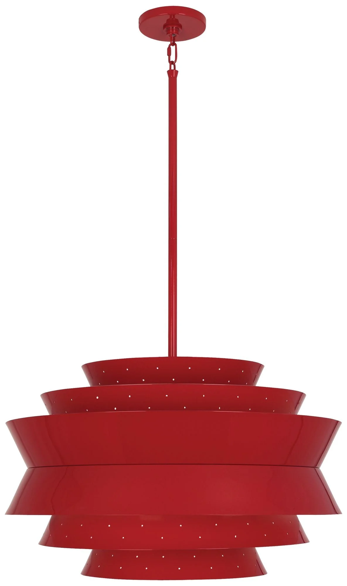 Robert AbbeyPierce Pendant 23" Perforated Metal  Robin Red Gloss - Image 1