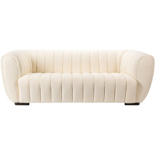 Surya Rochelle Modern Channeled Cream Boucle Sofa - Image 2