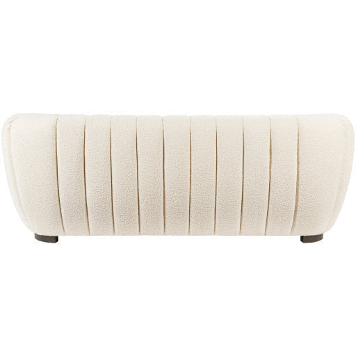 Surya Rochelle Modern Channeled Cream Boucle Sofa - Image 3