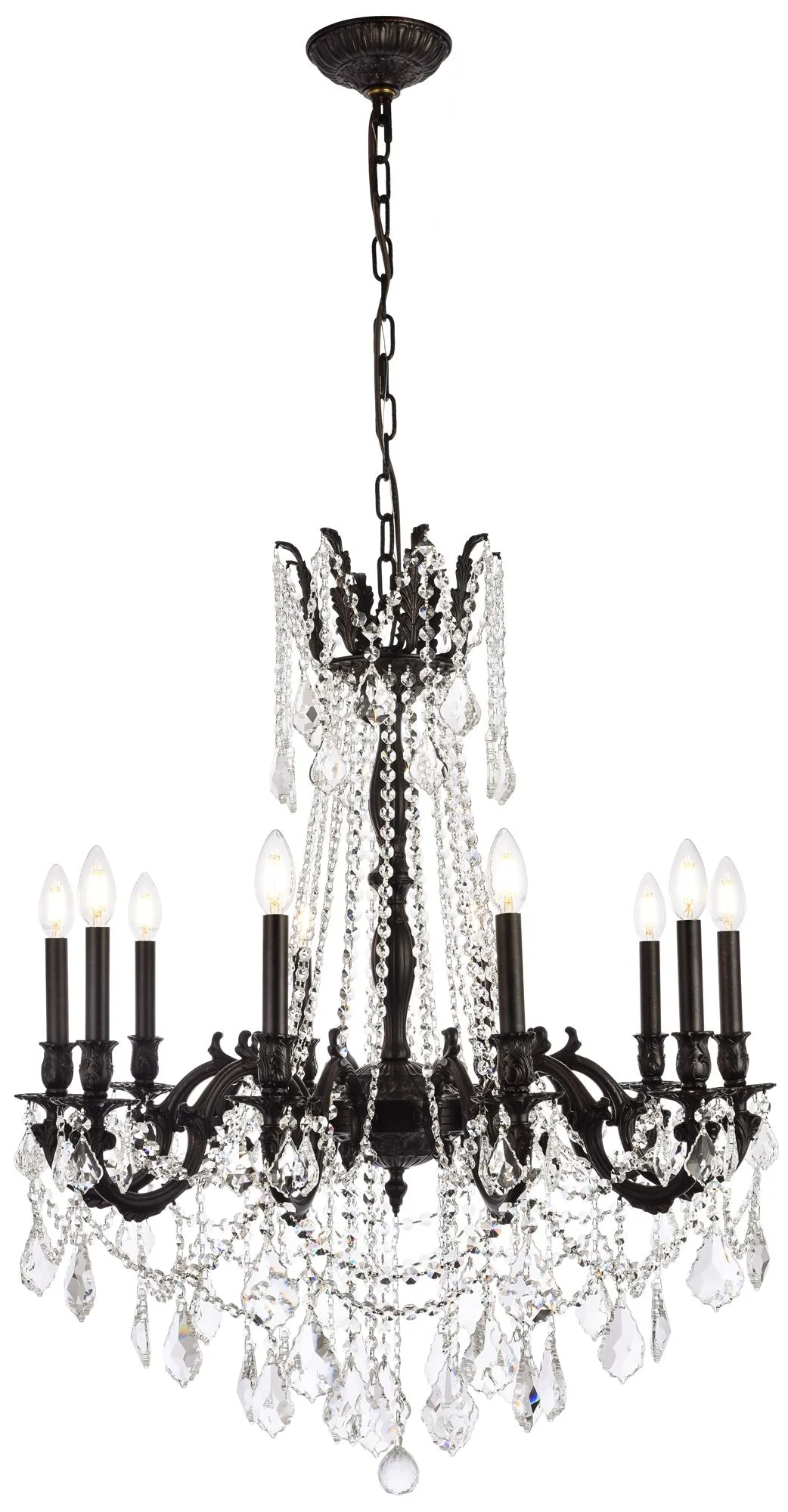 Rosalia 10 Lt Dark Bronze Chandelier Clear - Image 1