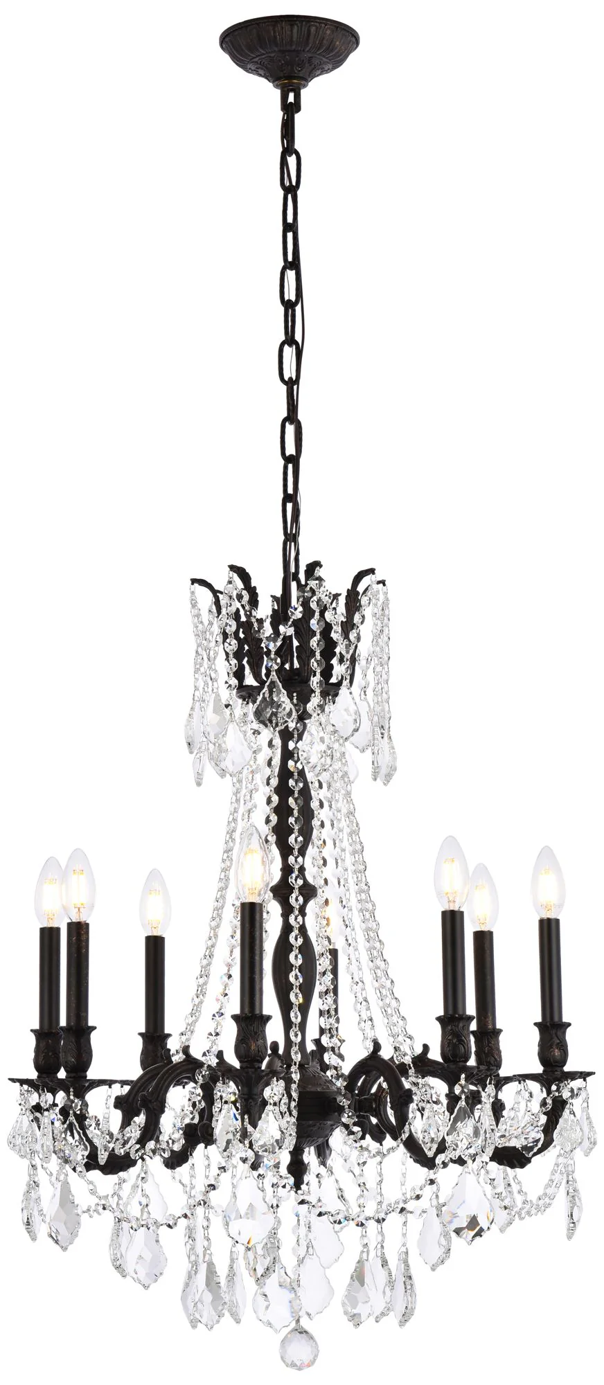 Rosalia 8 Lt Dark Bronze Chandelier Clear - Image 1