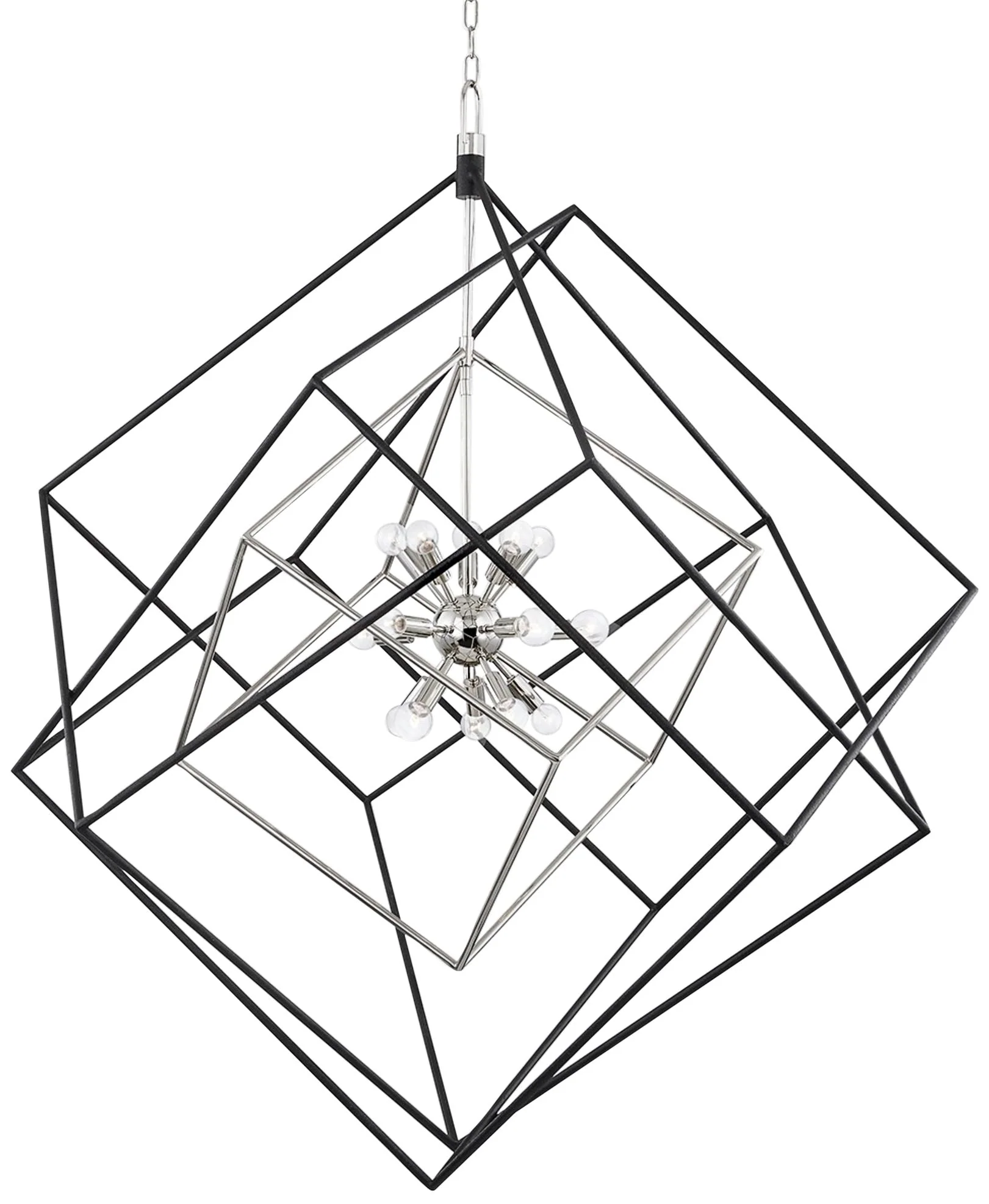 Roundout 42" Wide Polished Nickel 15-Light Pendant Light - Image 1