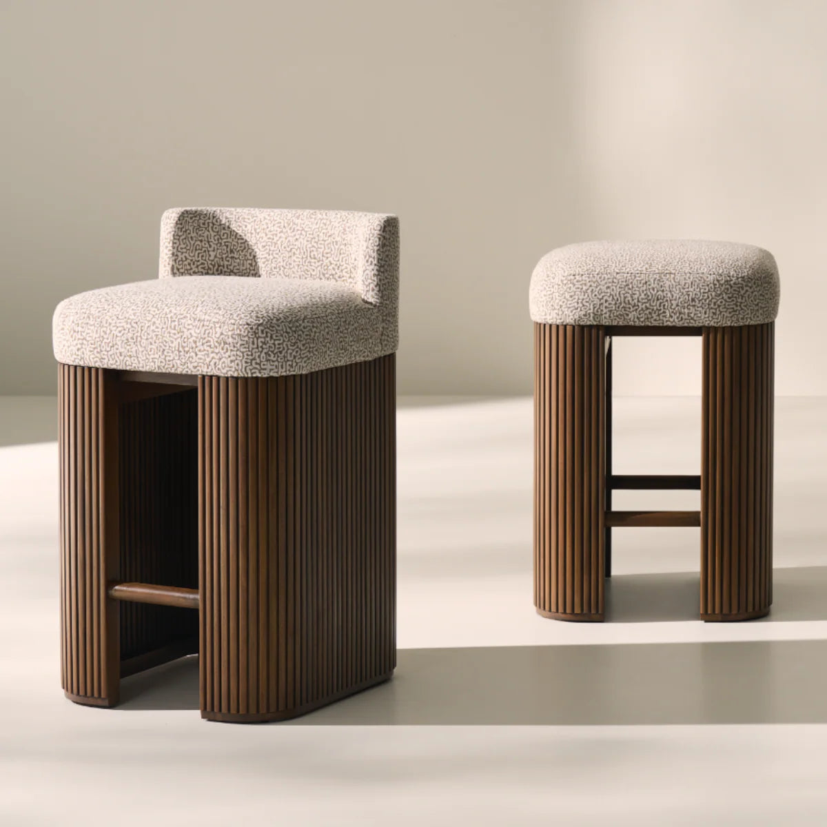 Rowe Furniture Kindred Barstool ~ Sesame or Godiva Finish ~ Available To Custom Order In All Fabrics - Image 1