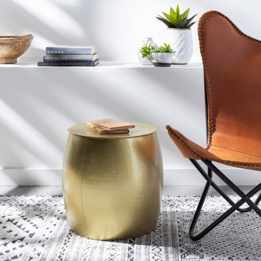 Surya Sansa Modern Gold Metal Round Accent Side Table SAA-001 - Image 1