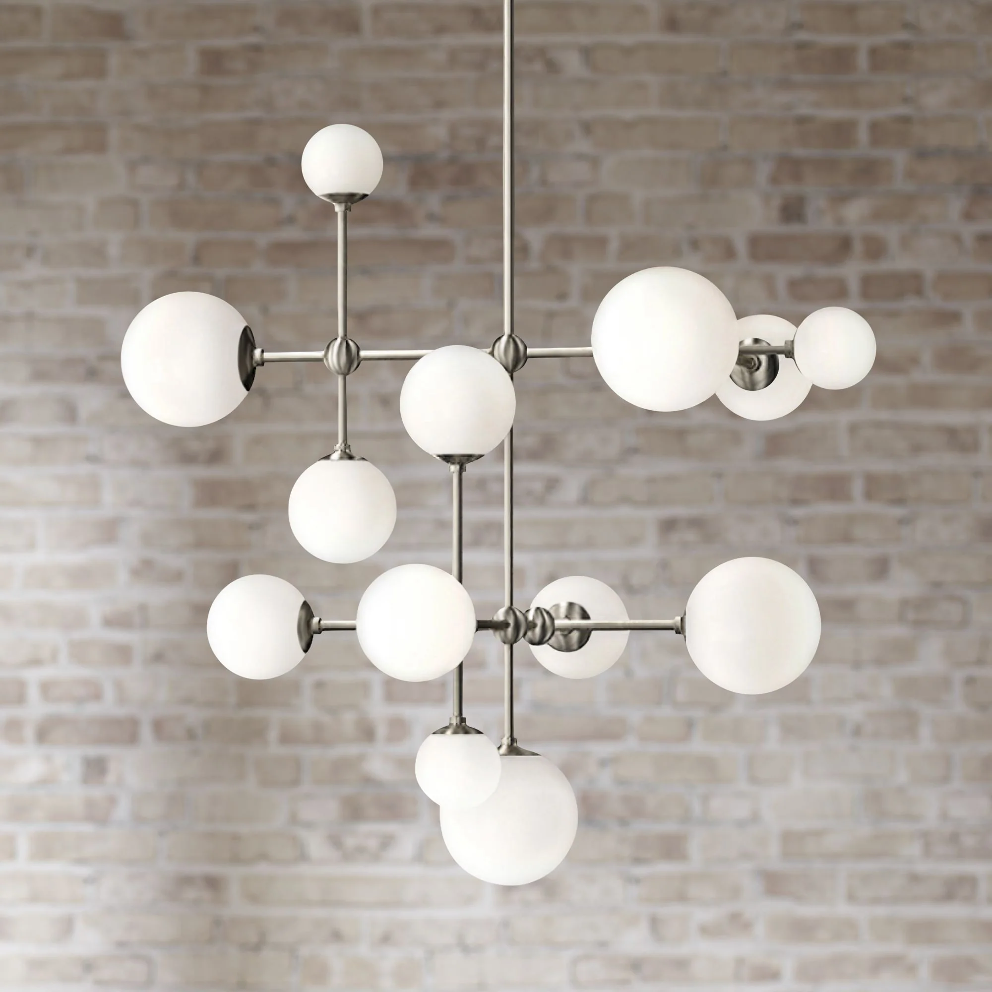 Sabon 29" Wide Satin Nickel Finish LED Modern Pendant Light - Image 1
