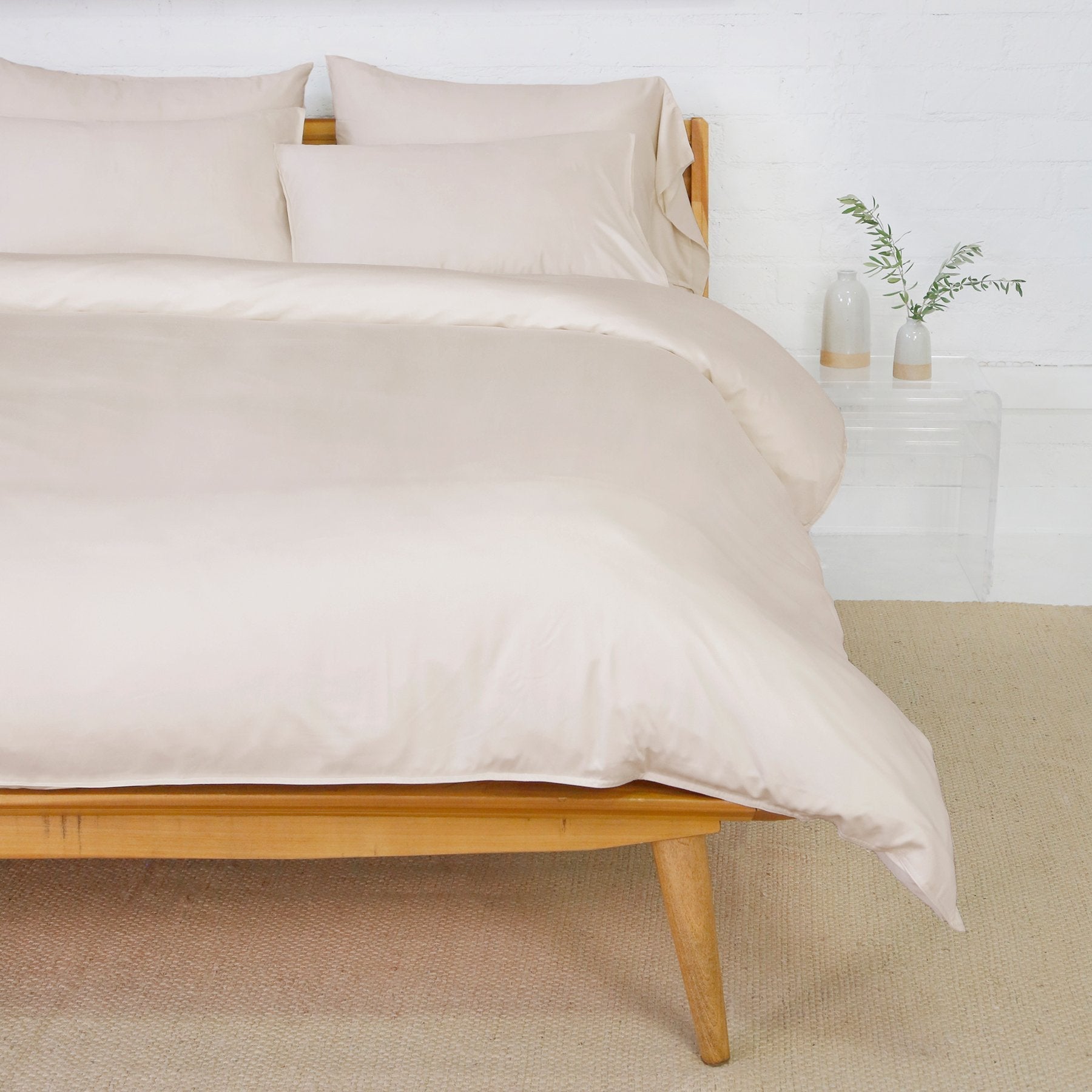 Pom Pom at Home Parker Sand Bamboo Sateen Duvet Cover Set ~ Available in Twin, Queen and King Sizes - Image 1