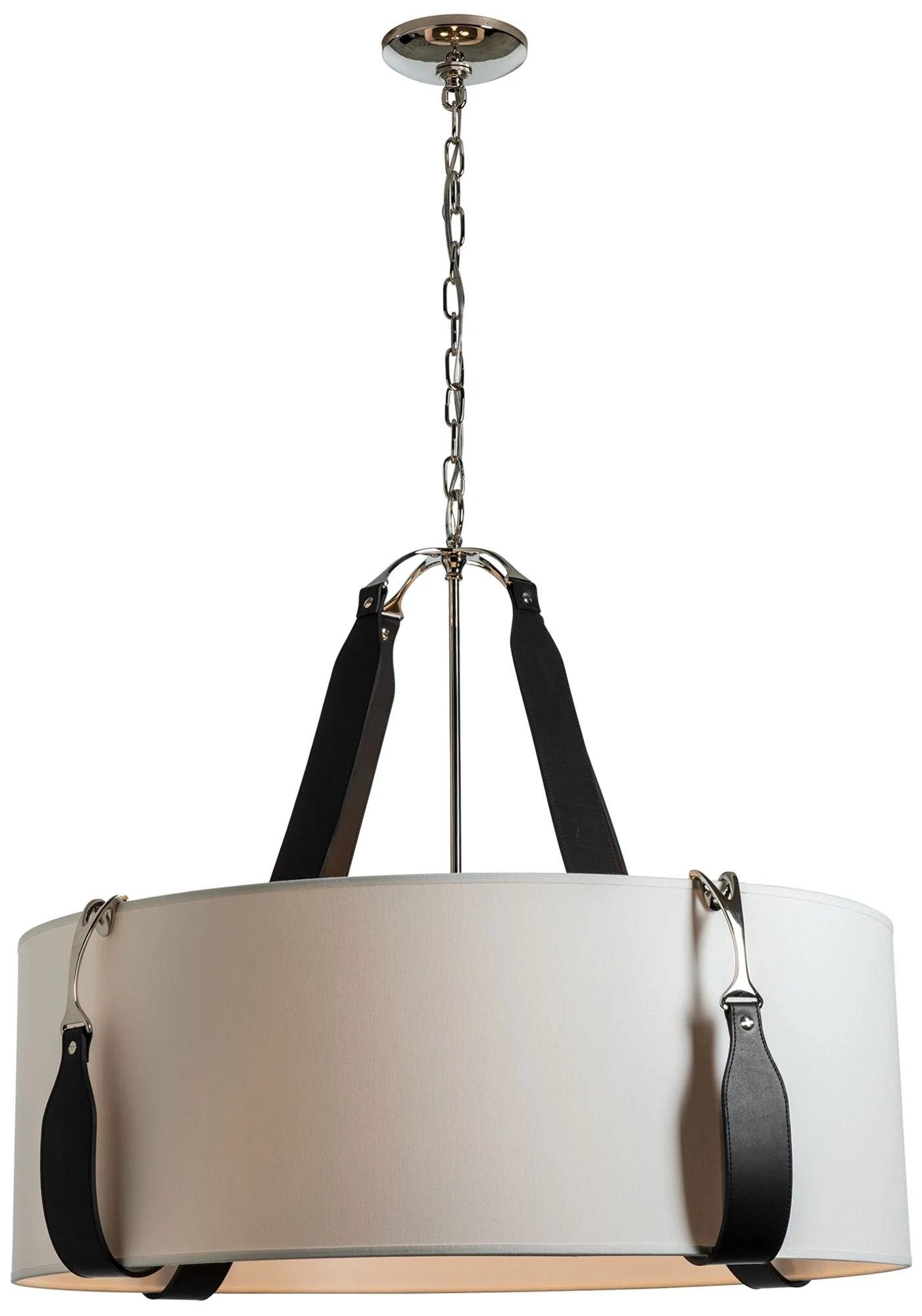 Saratoga 32" Wide Polished Nickel Drum Pendant Light - Image 1
