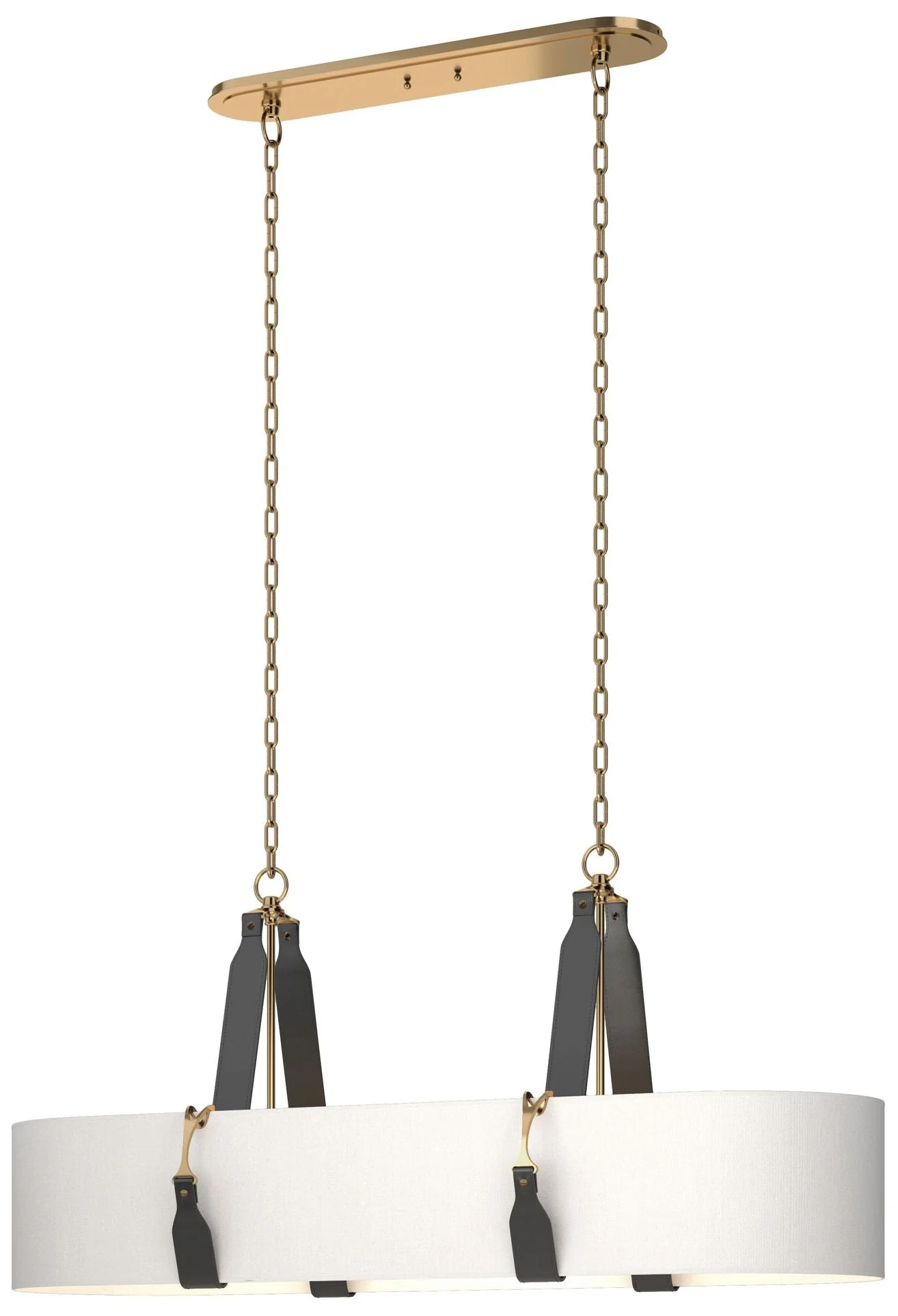 Saratoga Oval Pendant - Antique Brass - Black - Anna Shade - Image 1