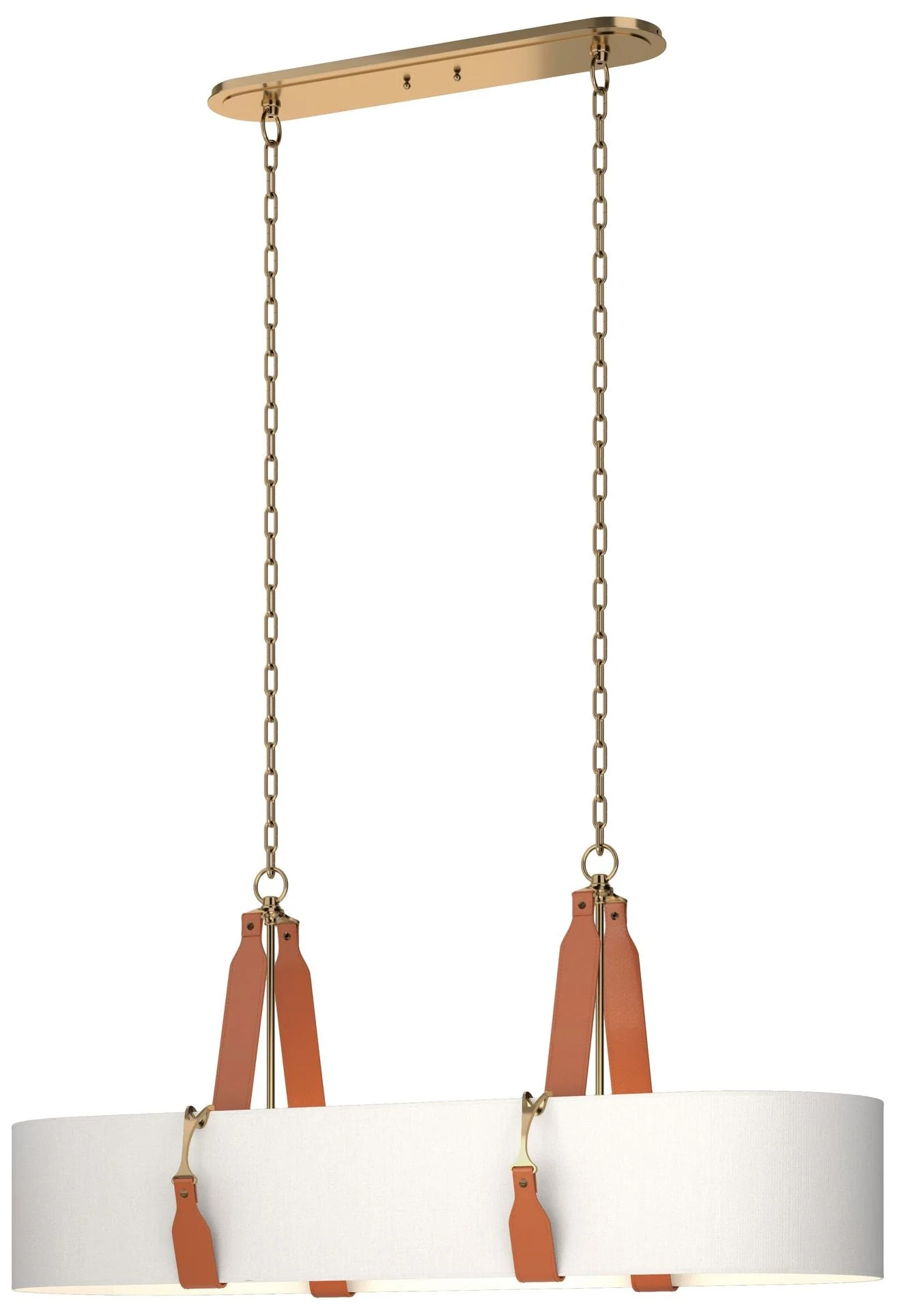 Saratoga Oval Pendant - Antique Brass - Chestnut - Anna Shade - Image 1