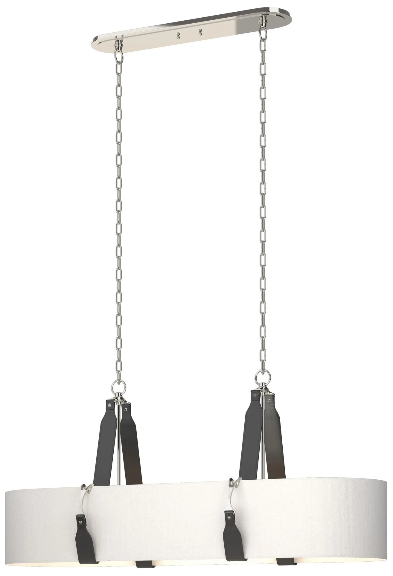 Saratoga Oval Pendant - Polished Nickel - Black - Anna Shade - Image 1