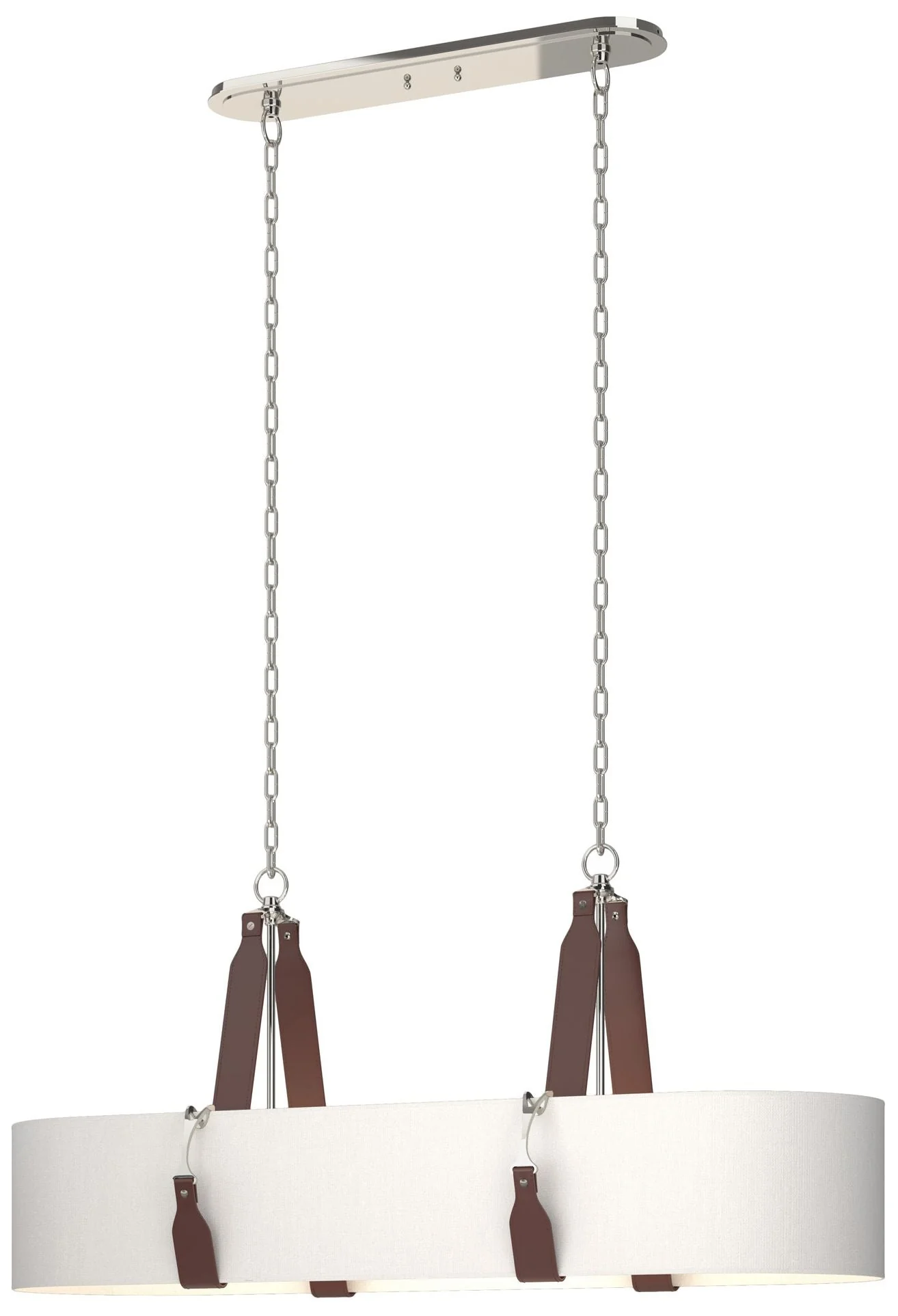 Saratoga Oval Pendant - Polished Nickel - British Brown - Anna Shade - Image 1