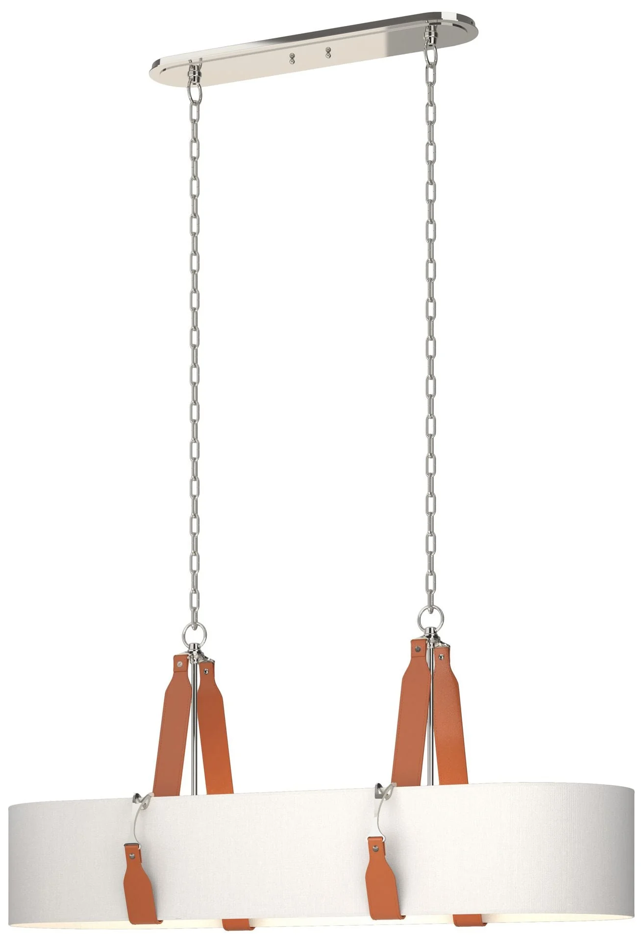 Saratoga Oval Pendant - Polished Nickel - Chestnut - Anna Shade - Image 1