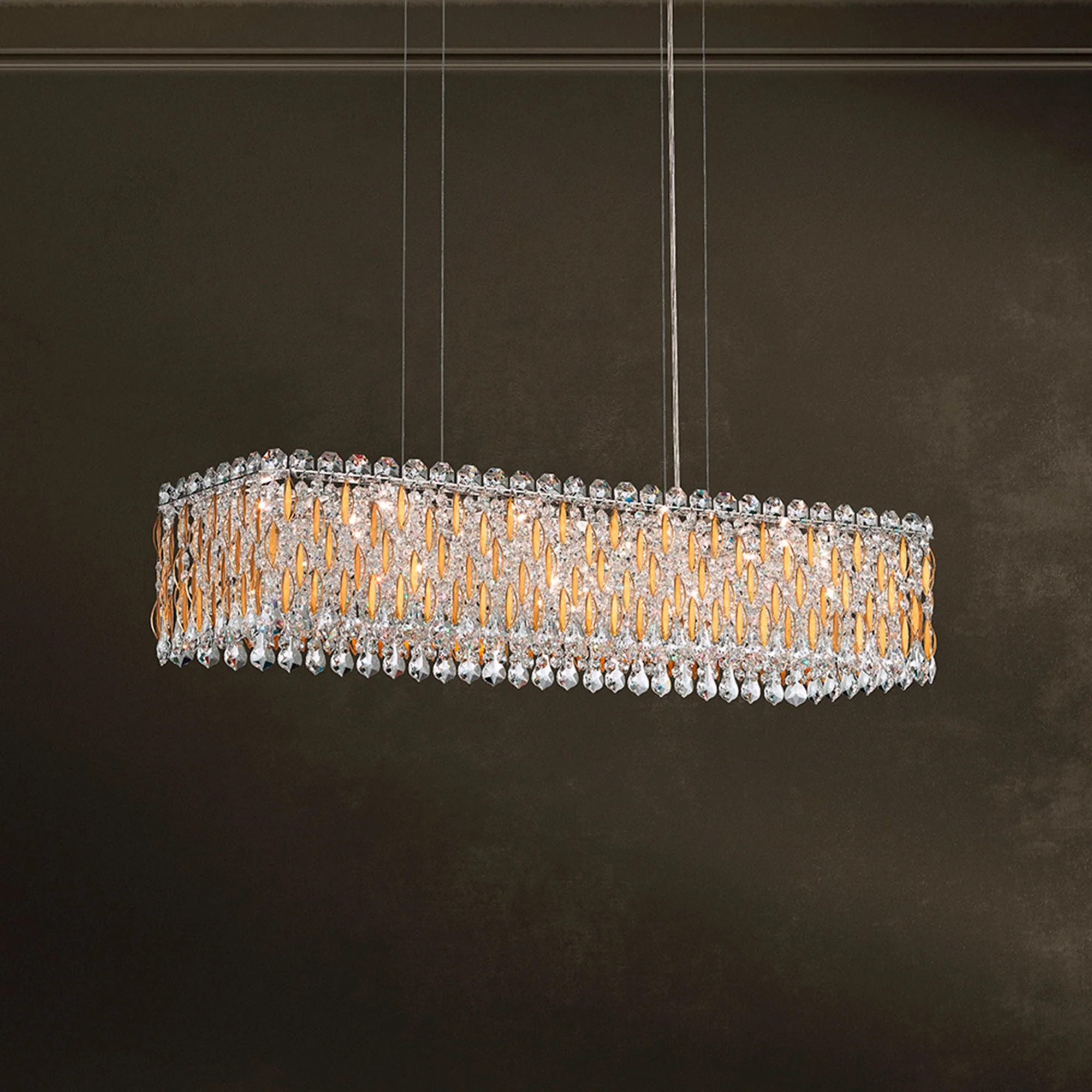 Sarella 36 1/2" Wide Polished Stainless Crystal Chandelier - Image 1