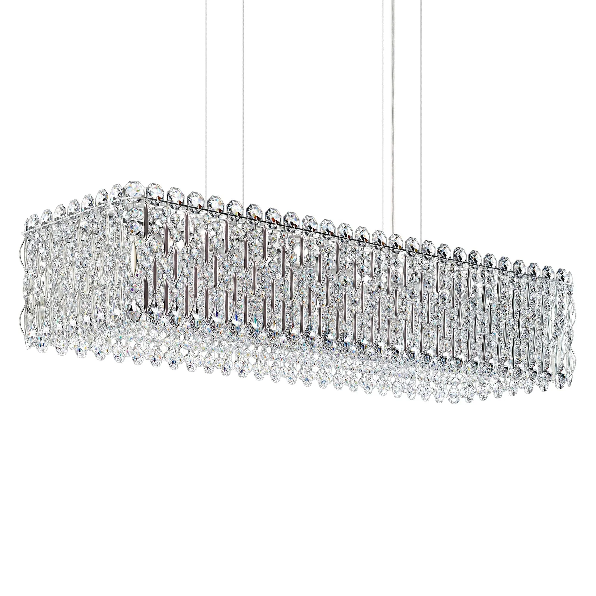 Sarella 36 1/2" Wide Polished Stainless Crystal Chandelier - Image 3