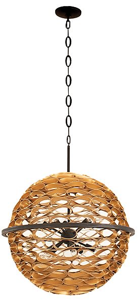 Savoy House Ventura 26" Wide Matte Black and Gold 10-Light Pendant - Image 1