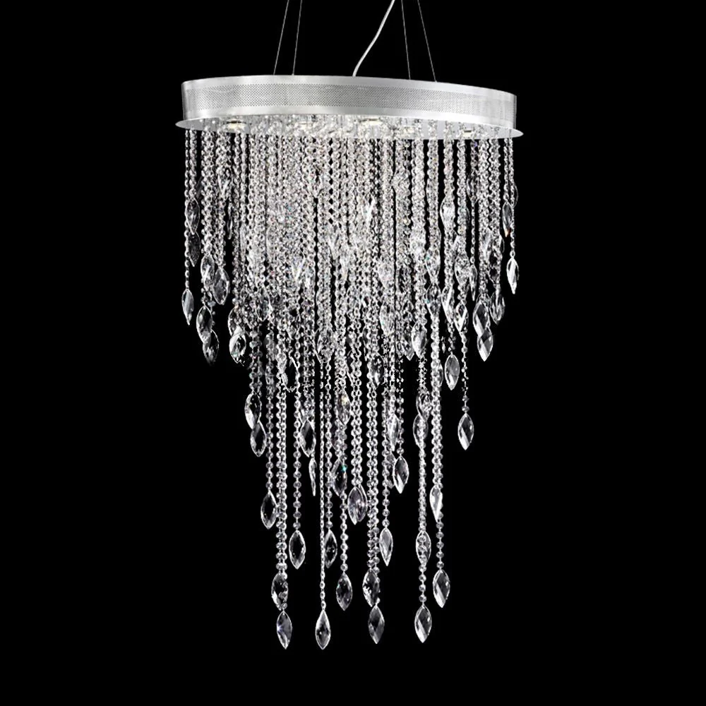 Sculptured Leaf 30" Wide Silver and Crystal Chandelier - Image 1
