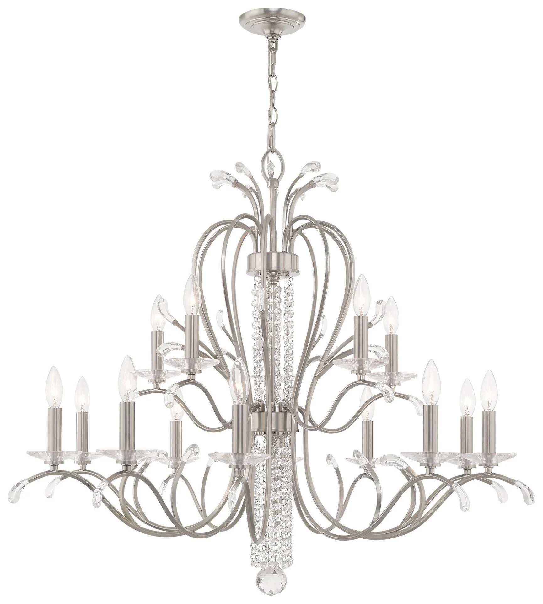 Serafina 15 Light Brushed Nickel Chandelier - Image 1