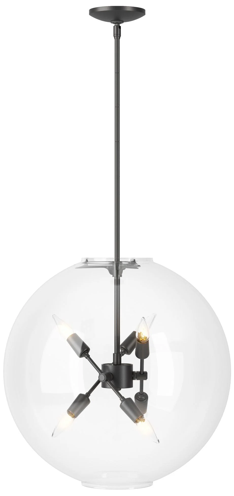 Sfera 6-Light Pendant - Black - Clear Glass - Image 1