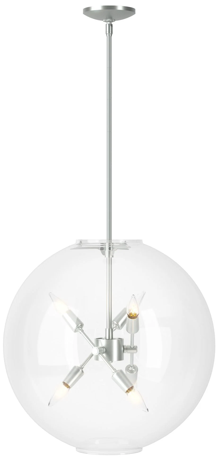 Sfera 6-Light Pendant - Platinum - Clear Glass - Image 1