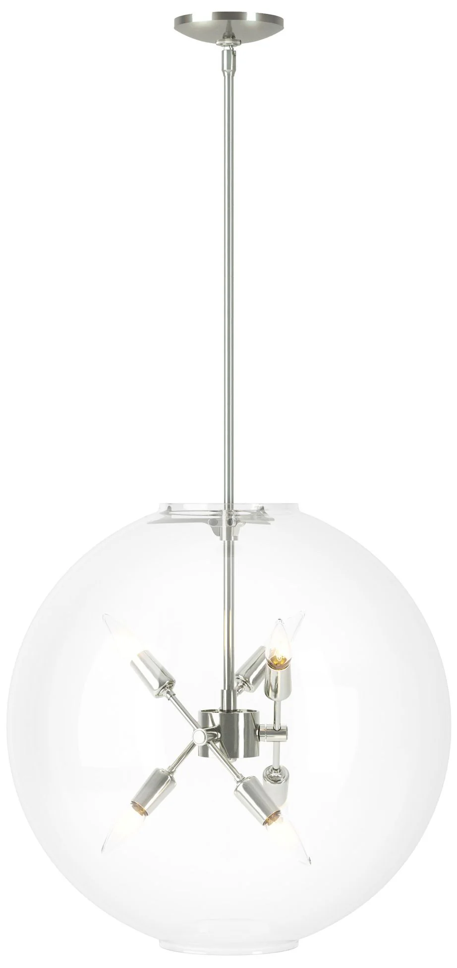 Sfera 6-Light Pendant - Sterling - Clear Glass - Image 1