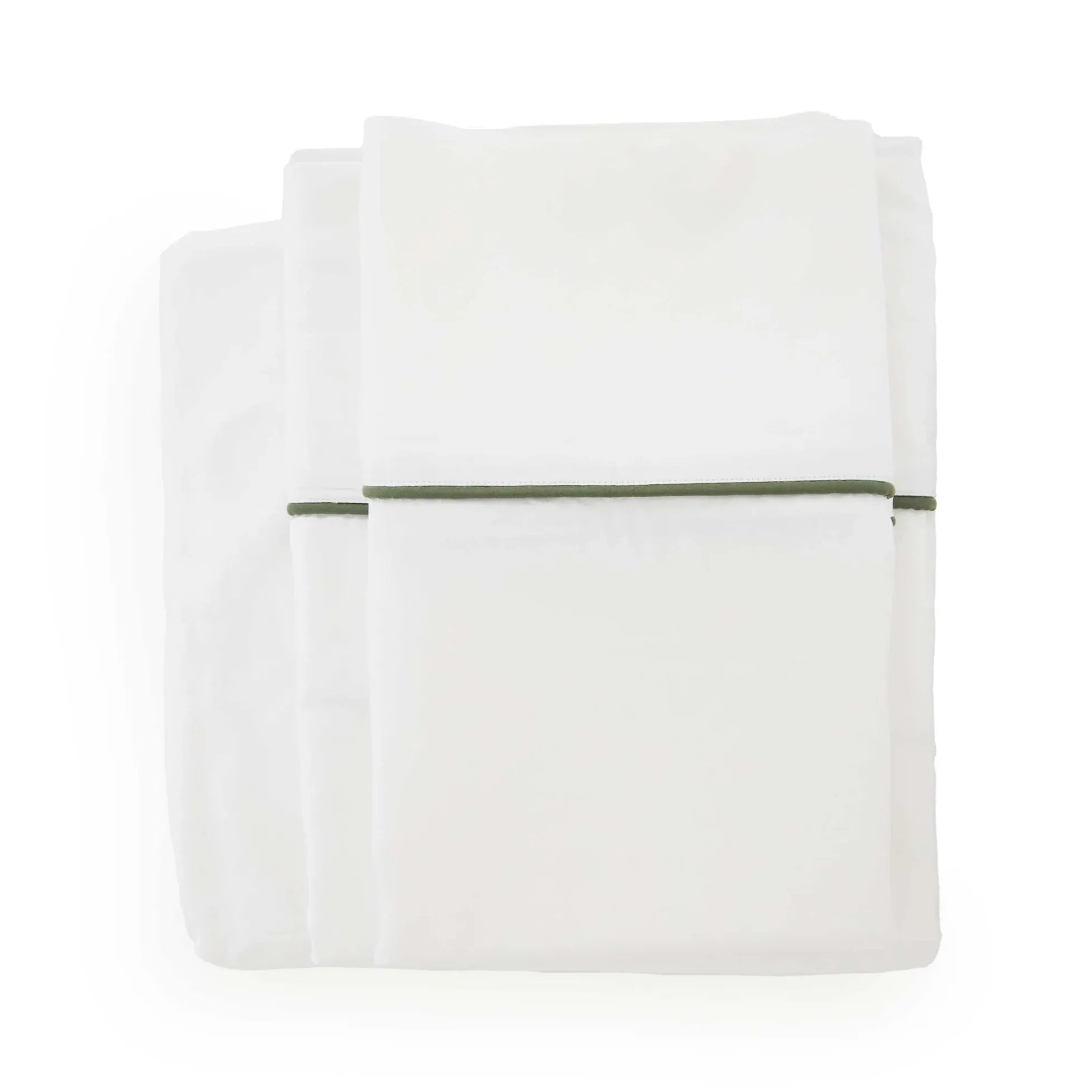 Pom Pom at Home Sheena Bamboo Sateen Sheet Set ~ Moss Piping ~ Available in Twin, Queen and King Sizes - Image 2