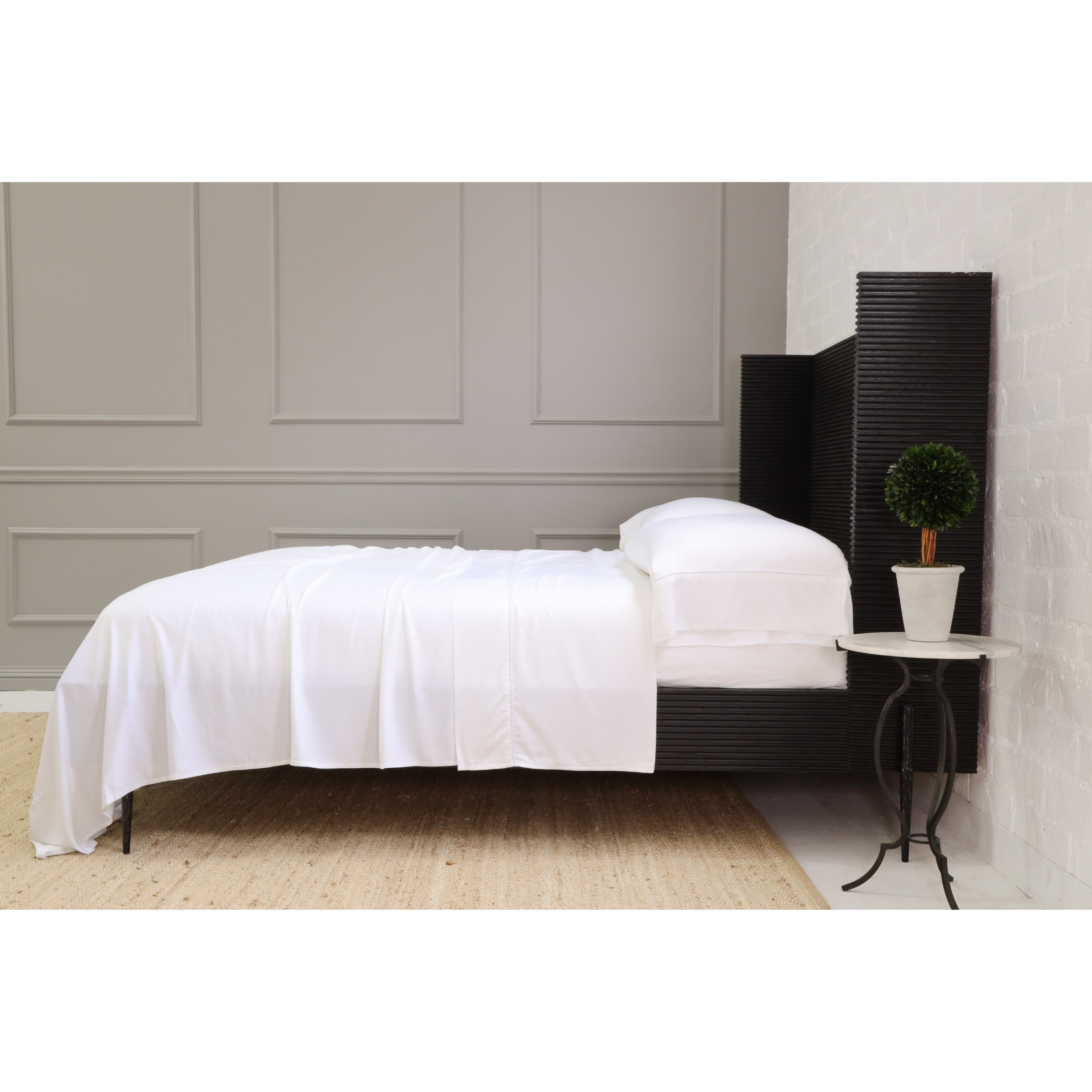 Pom Pom at Home Sheena Bamboo Sateen Sheet Set ~ White ~ Available in Twin, Queen and King Sizes - Image 3