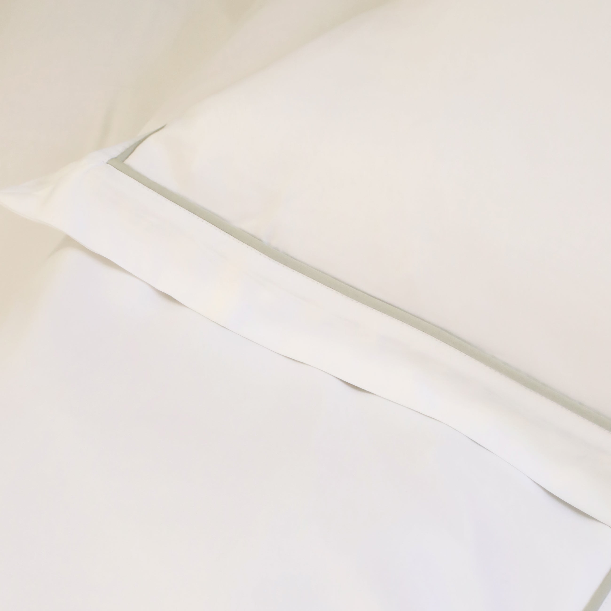 Pom Pom at Home Sheena Bamboo Sateen Duvet Cover Set ~ Sea Glass Piping ~ Available in Twin, Queen and King Sizes - Image 2